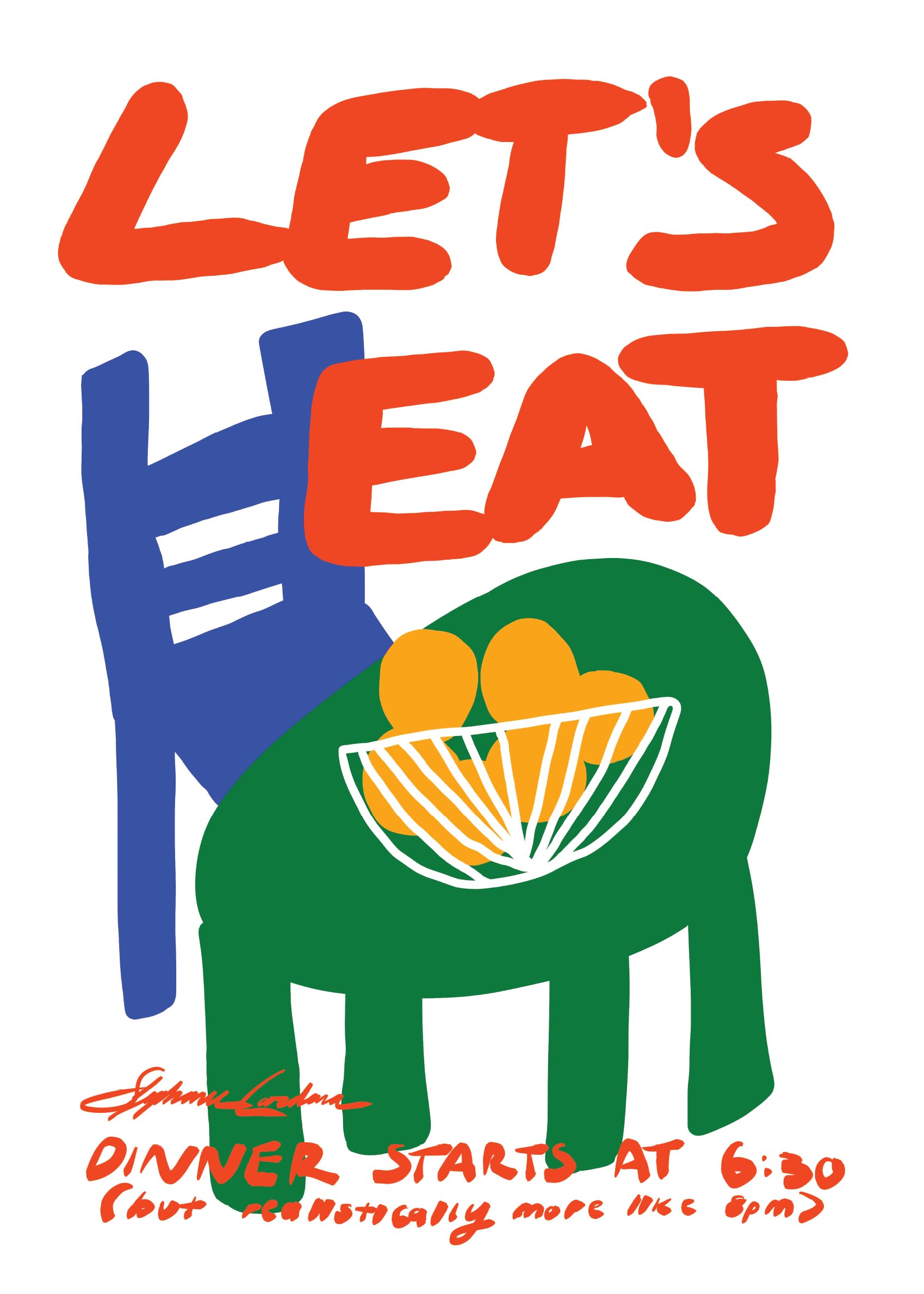 Lets Eat Poster - Food-Illustration (50x70 cm)