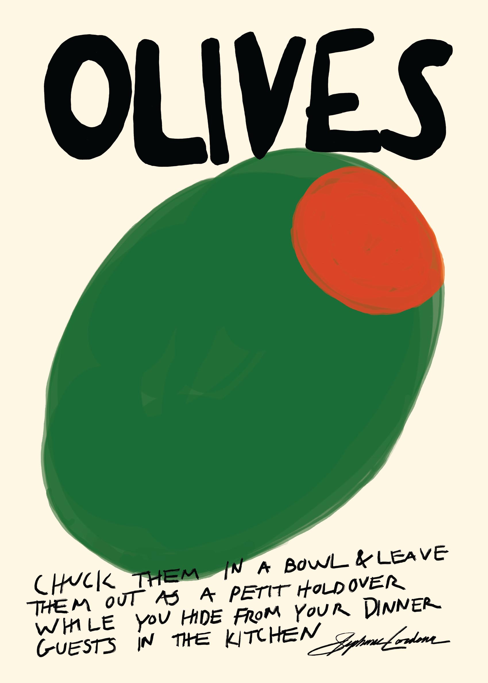 Olives Poster - Oliven Illustration (30x40 cm)
