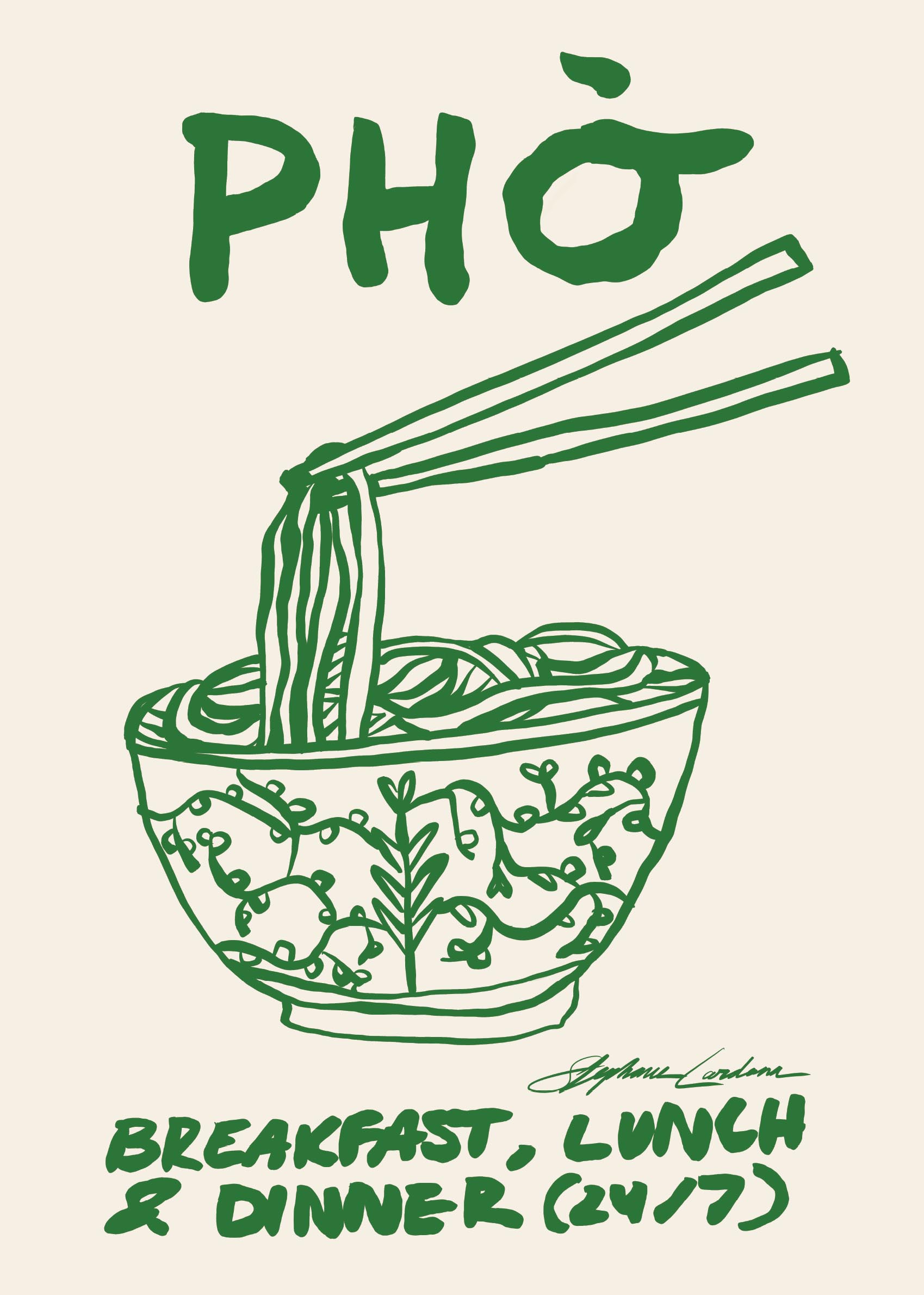 Pho Poster - Food-Illustration (50x70 cm)