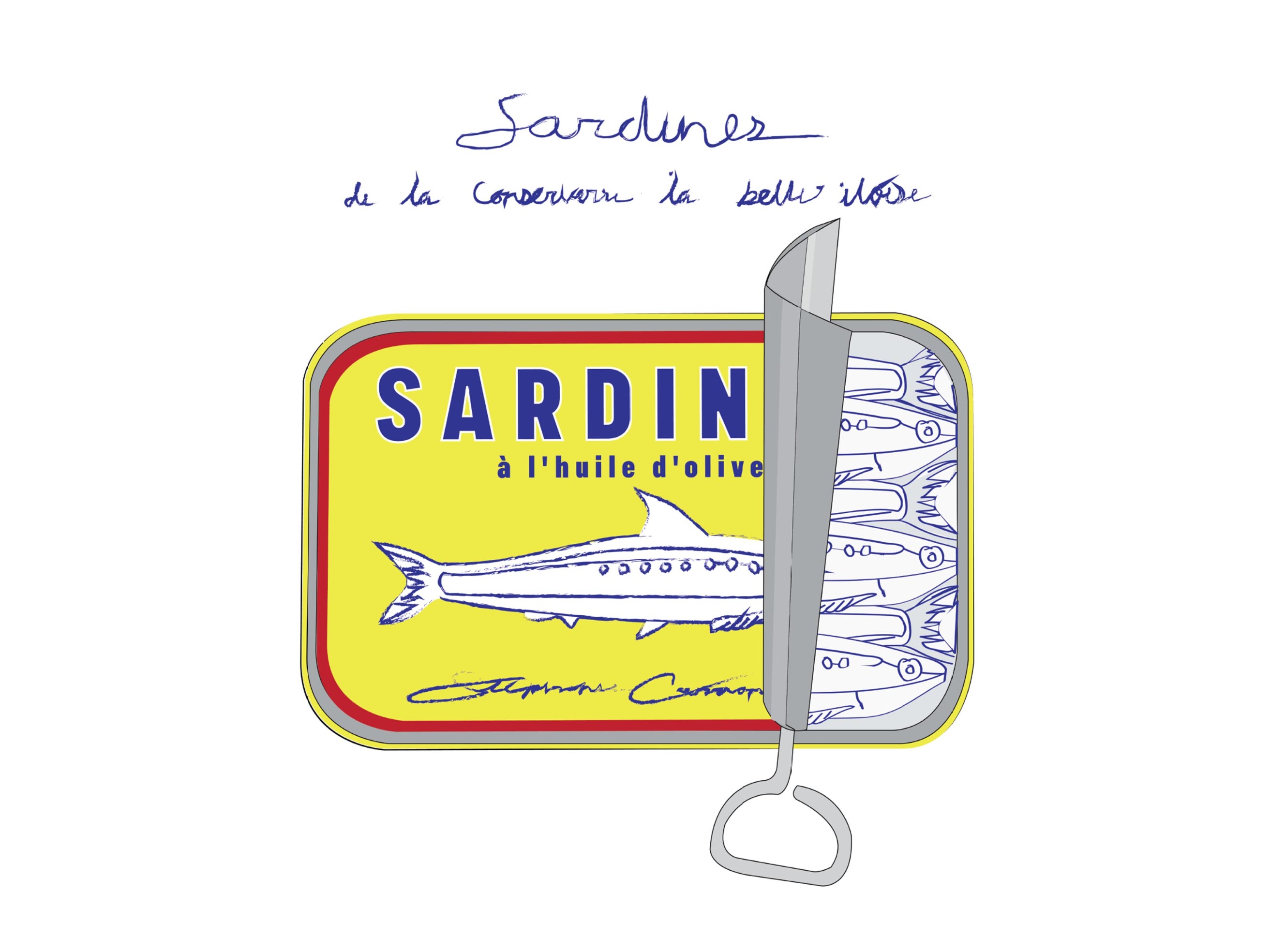 Sardines Poster - Food illustration (50x70 cm)