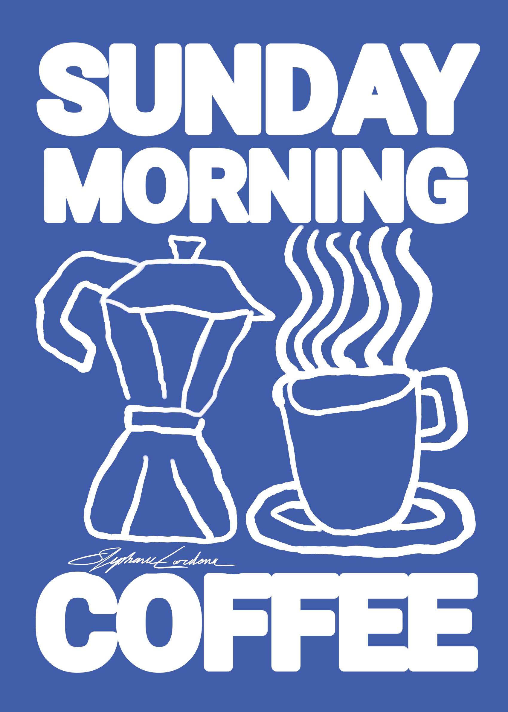 Sunday Morning Poster - Kaffeeillustration (30x40 cm)