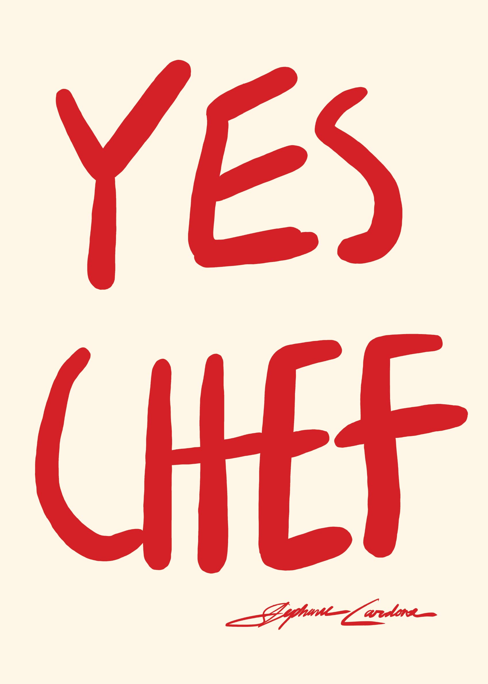 Yes Chef Poster - Typography illustration (21x30 cm)