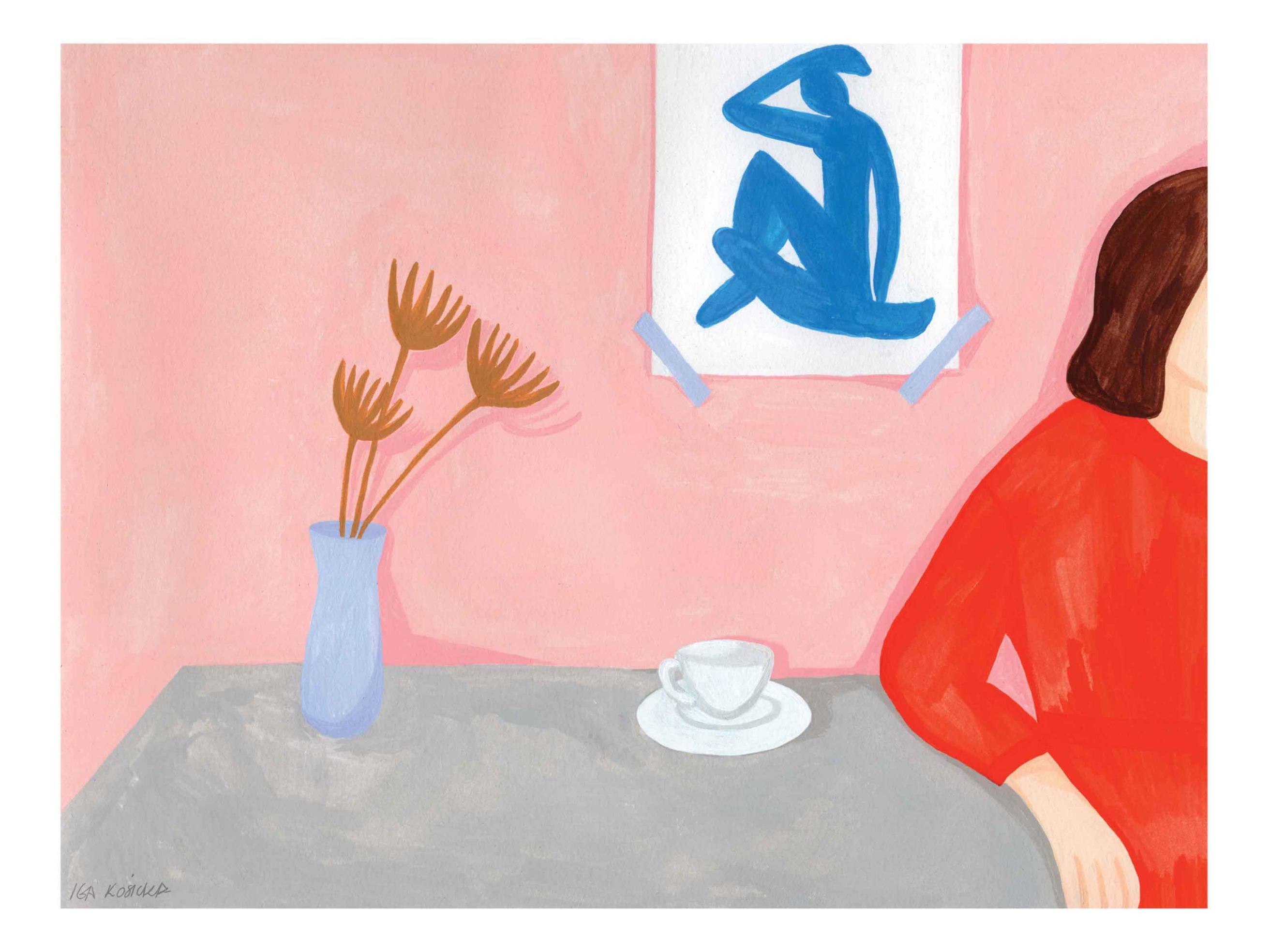 Waiting Poster - Interieur-Illustration (50x70 cm)
