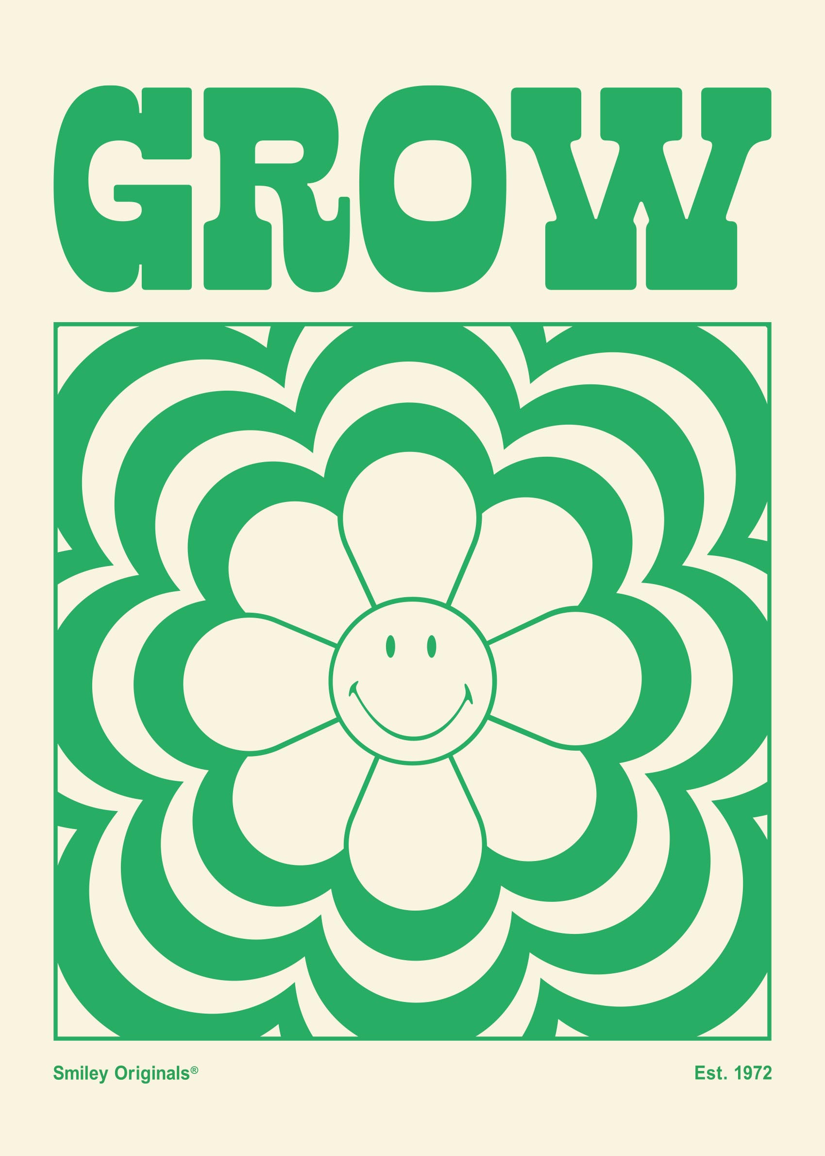 Smiley Grow poster - Flower illustration (50x70 cm)
