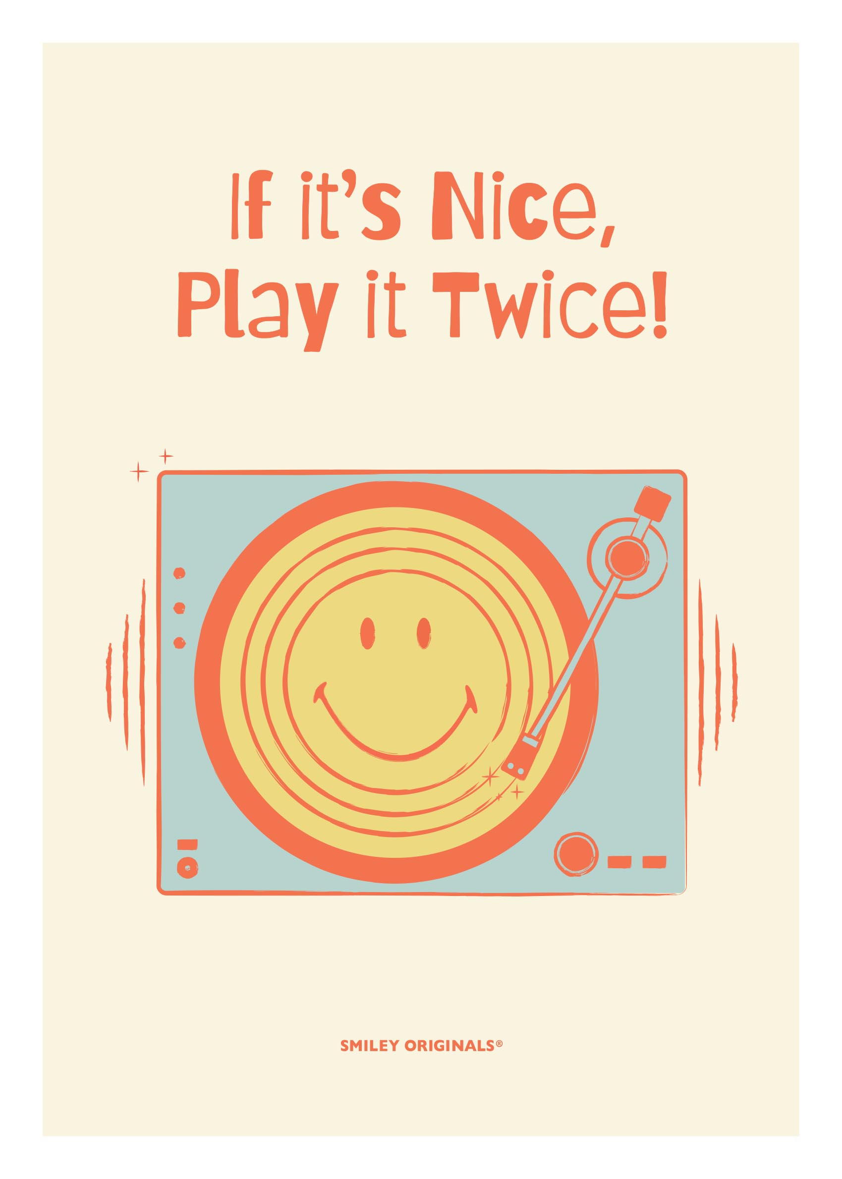 Smiley Play Poster - Turntable illustration (21x30 cm)