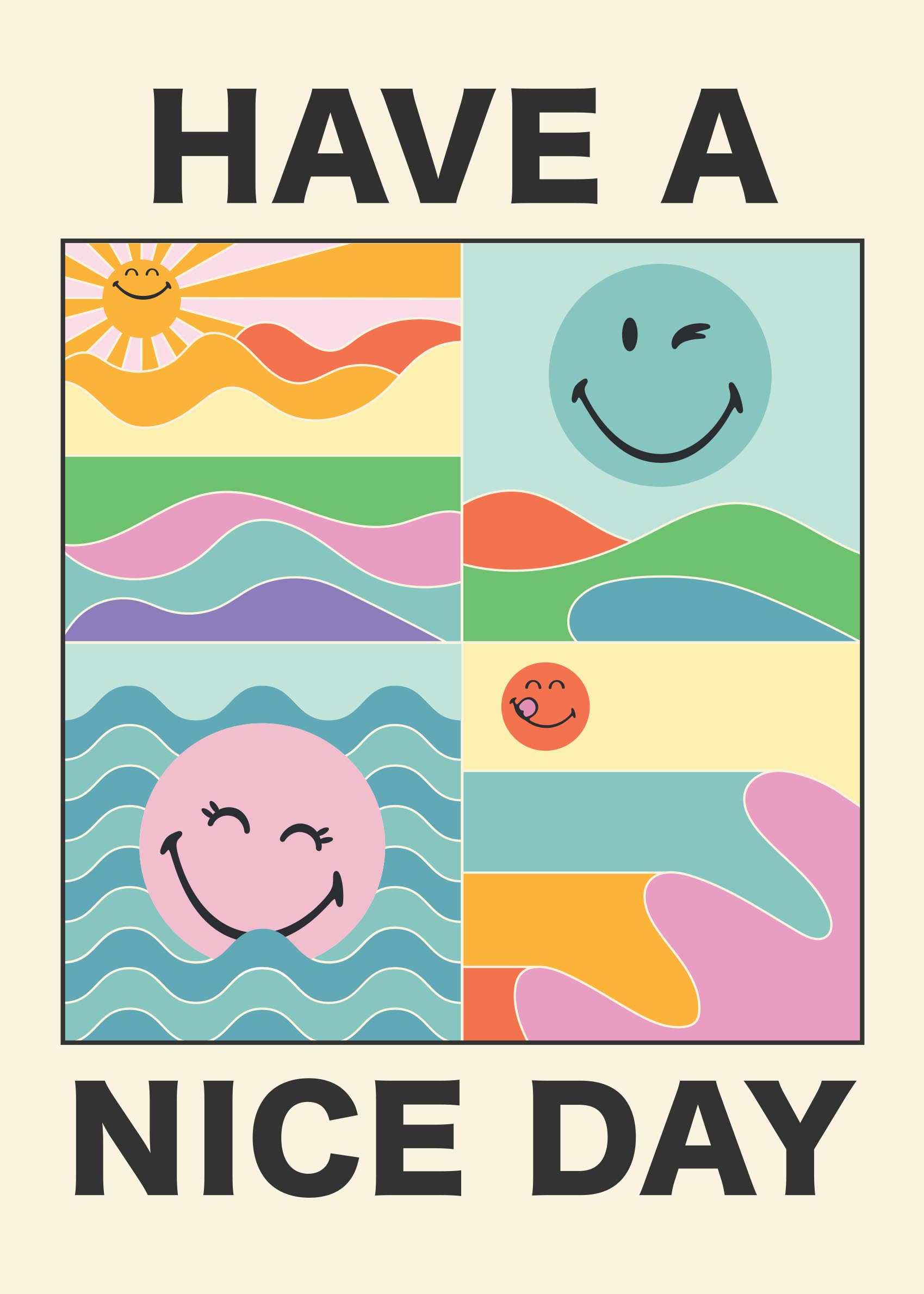 Smiley Nice Day Poster - Smiley-Illustration (50x70 cm)