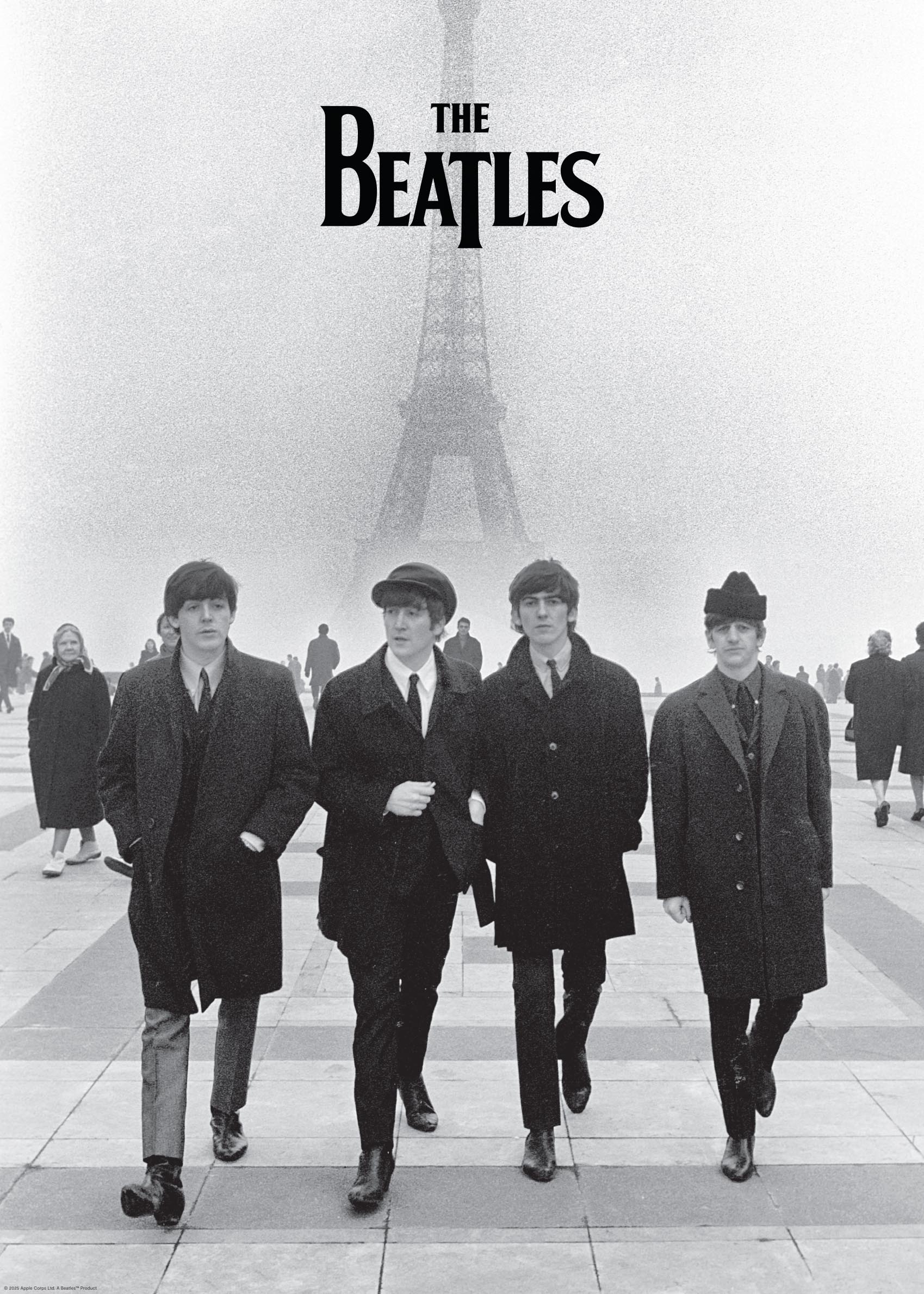 The Beatles Paris Poster - Stadtfotografie in Schwarzweiß (30x40 cm)