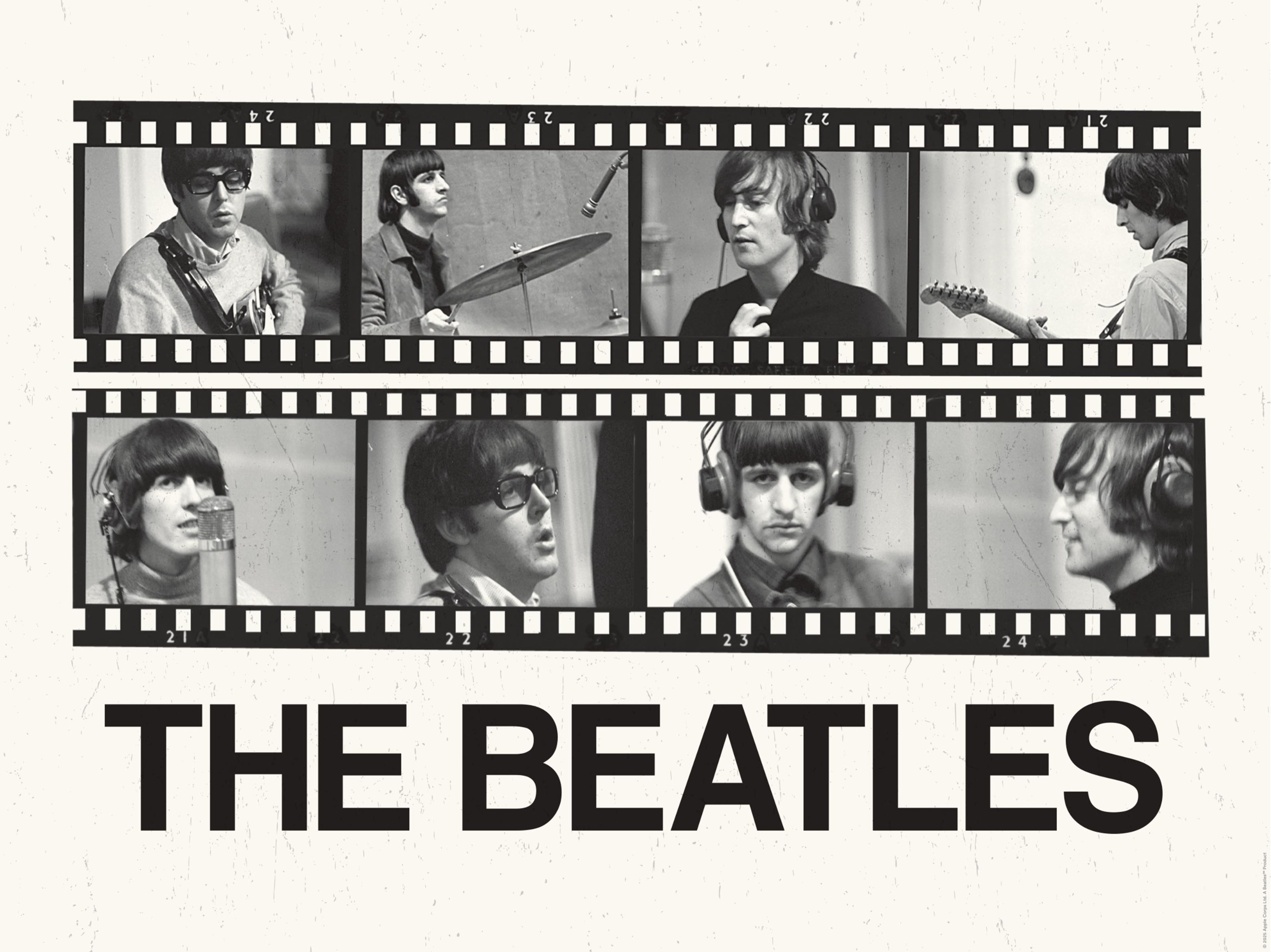 The Beatles Studio Film Poster - Black and white music photography (30x40 cm)