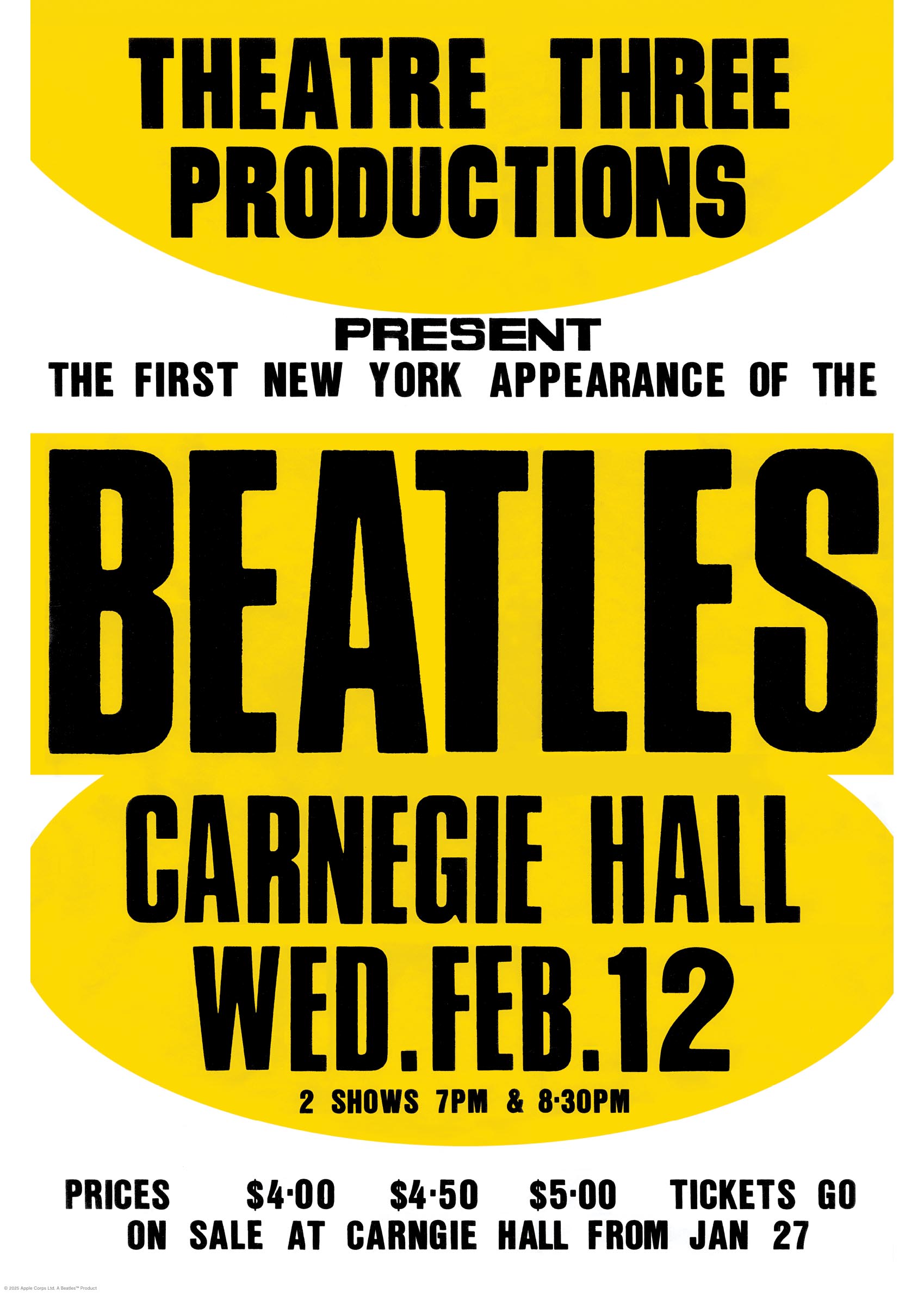 The Beatles Carnegie Hall Poster - Retro music illustration (50x70 cm)