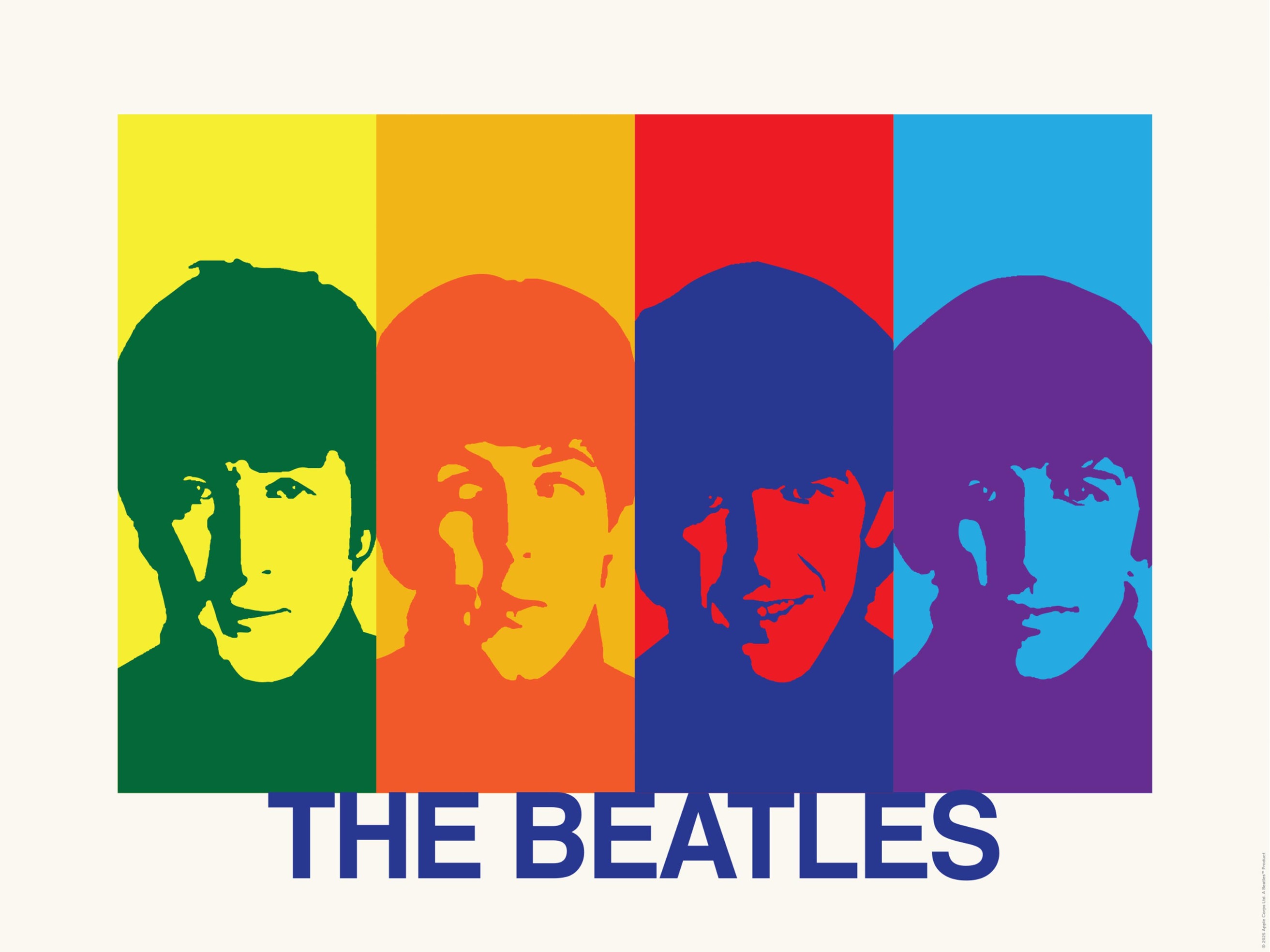 The Beatles Colors Poster - Pop art portrait illustration (30x40 cm)