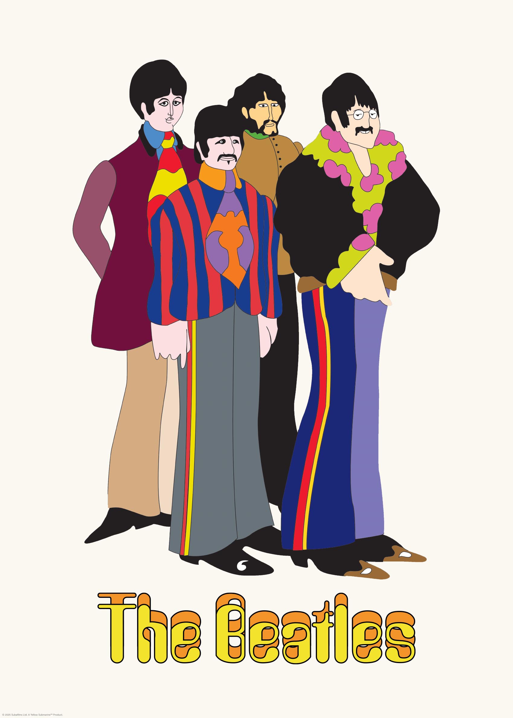 The Yellow Submarine Band Poster - Band portrait illustration (30x40 cm)