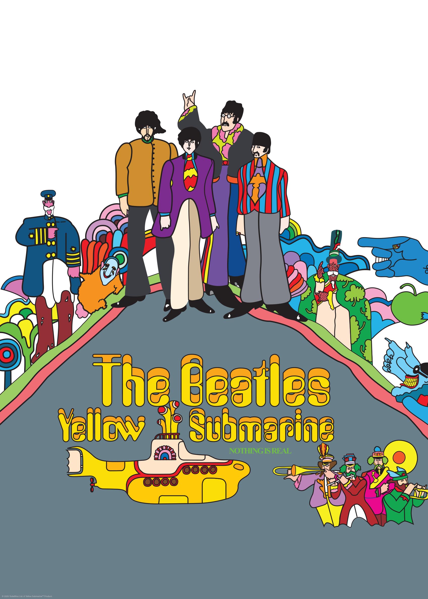 Yellow Submarine, Nothing Is Real Poster - Pop culture illustration (30x40 cm)