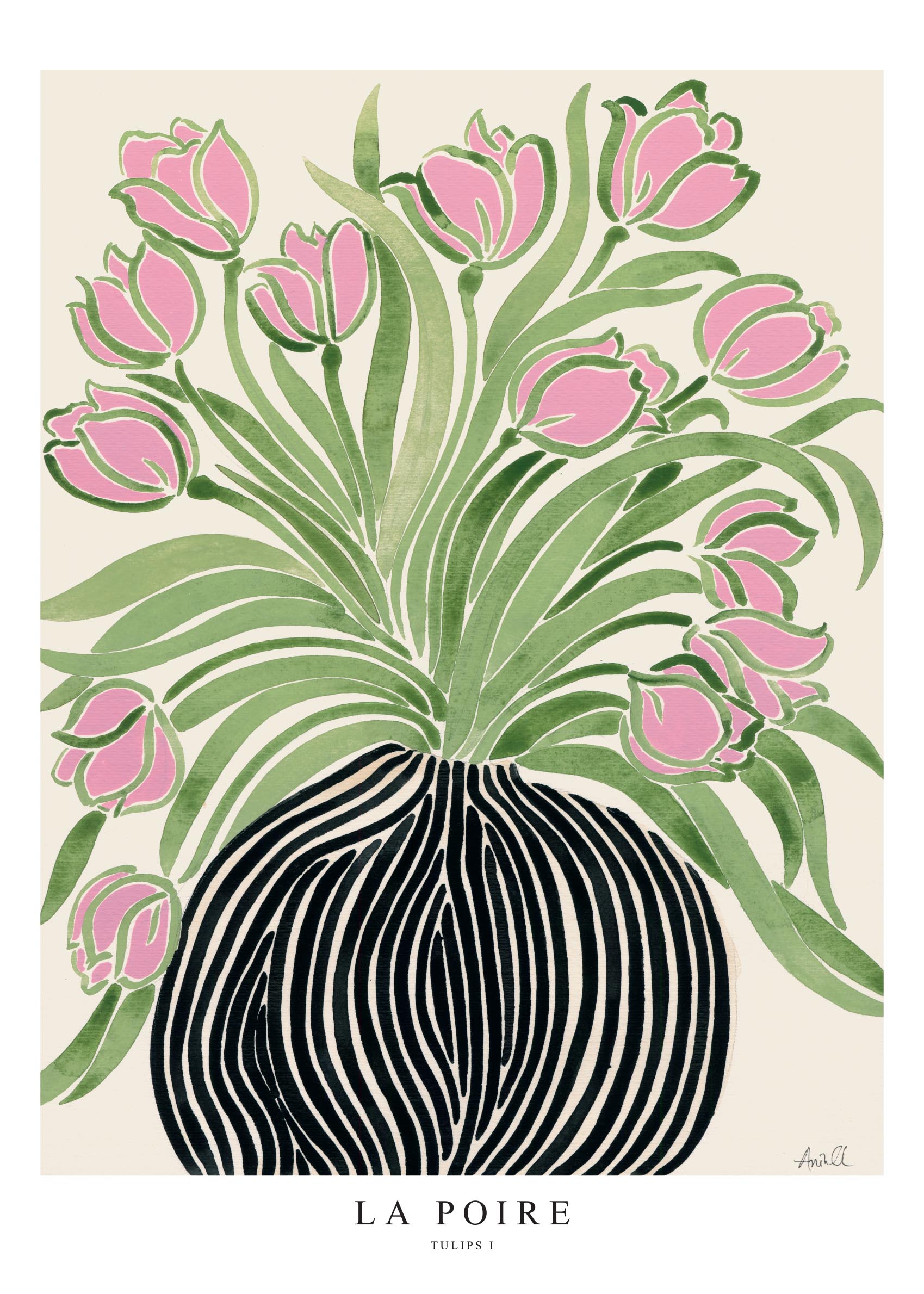 Tulips I Poster - Florale Illustration (30x40 cm)