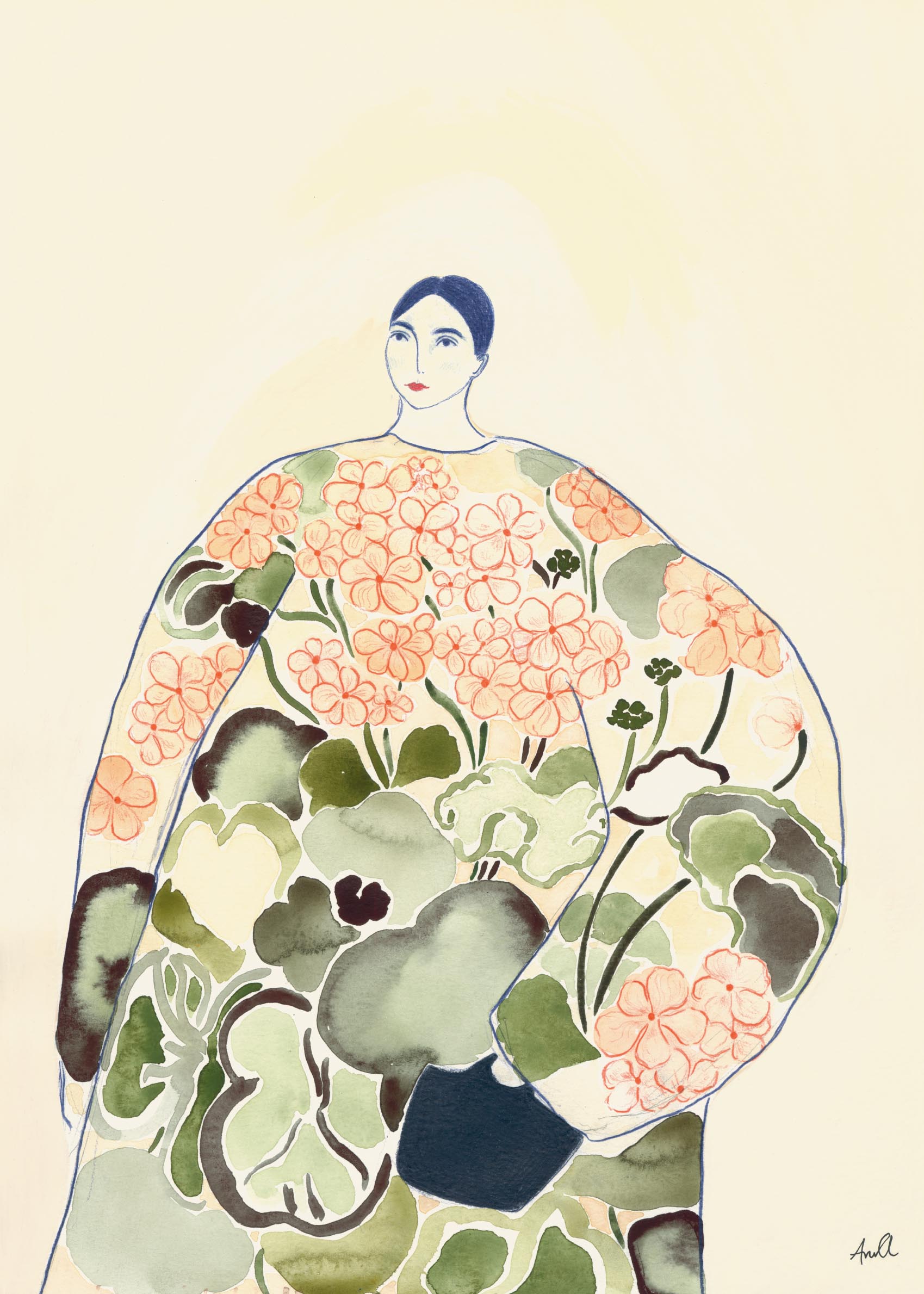 Germanium Coat Poster - Figure illustration (30x40 cm)