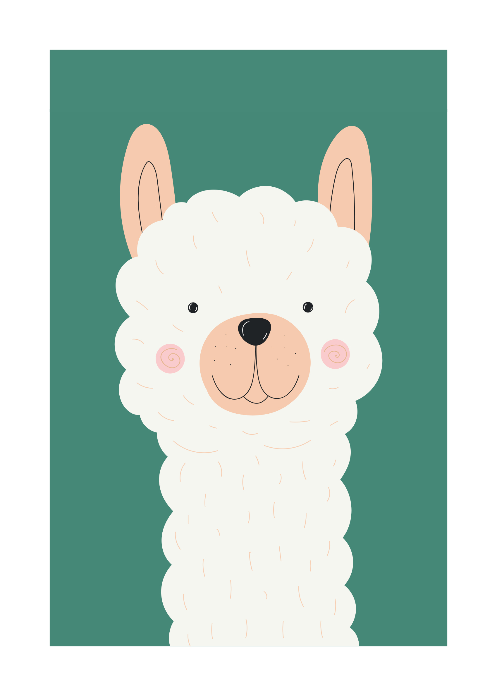 Lenny the Llama Poster - Animal illustration (30x40 cm)