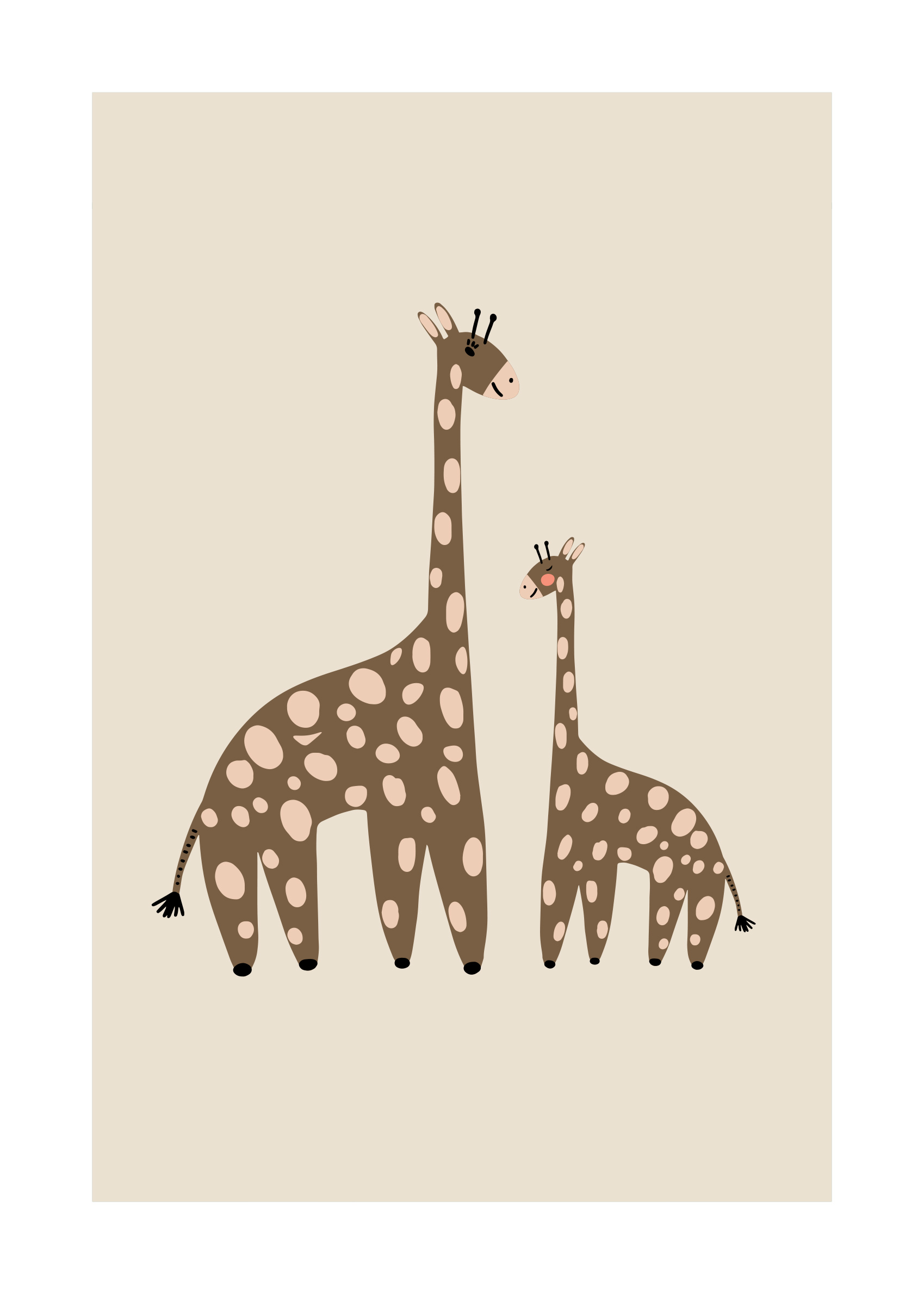 Dotty Giraffes plakat - Girafillustration (50x70 cm)