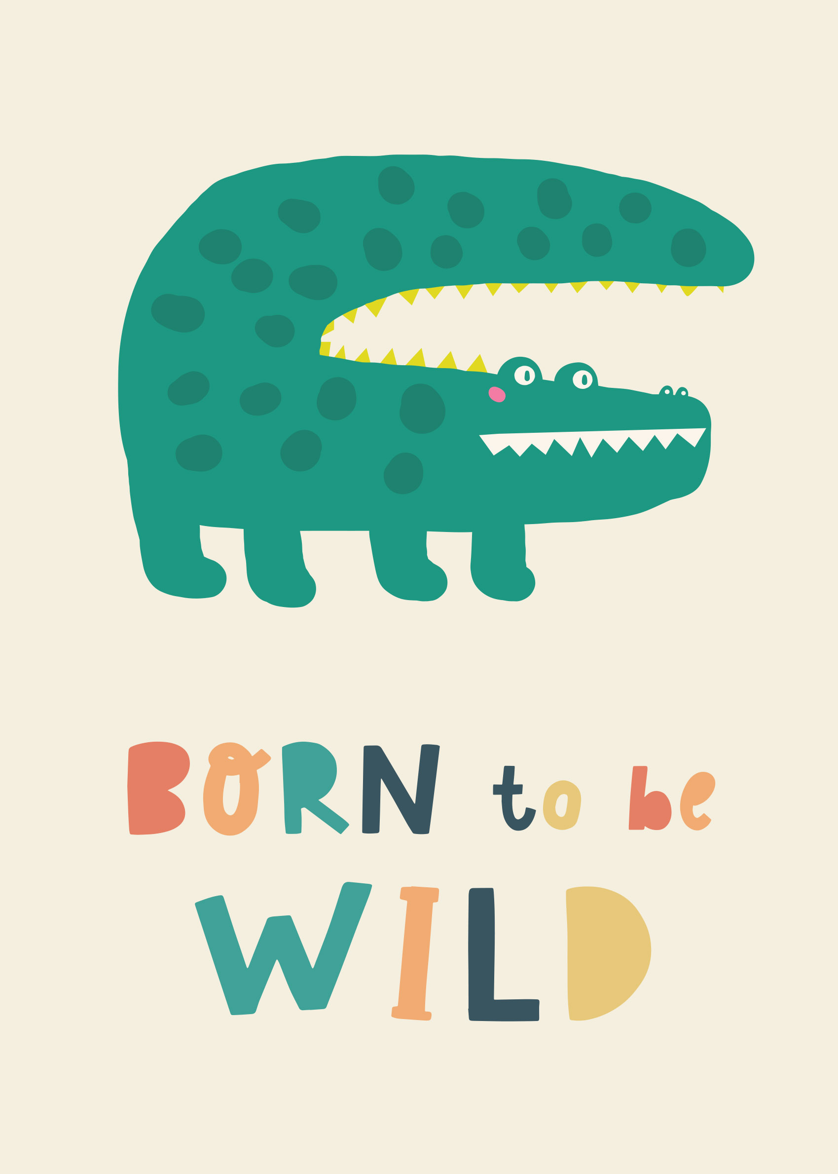 Born to be Wild Poster - Animal illustration (40x50 cm)