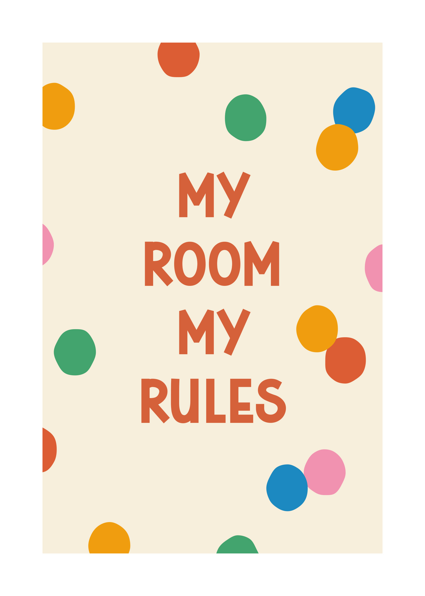My Room My Rules Poster - Typography illustration (30x40 cm)