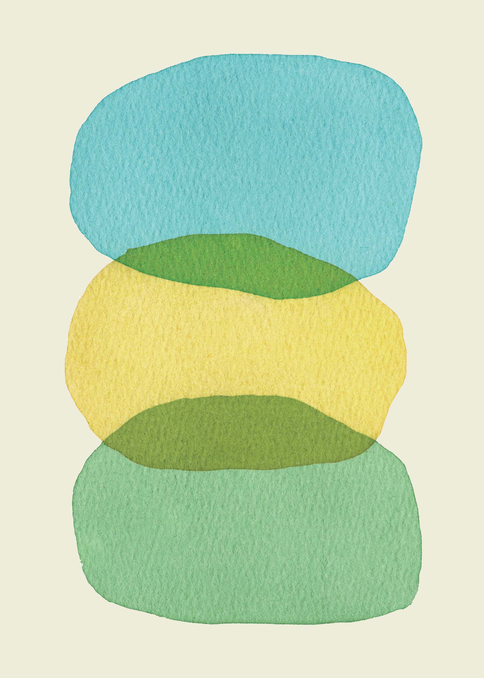 Colour Shapes II Poster - Abstract illustration (50x70 cm)