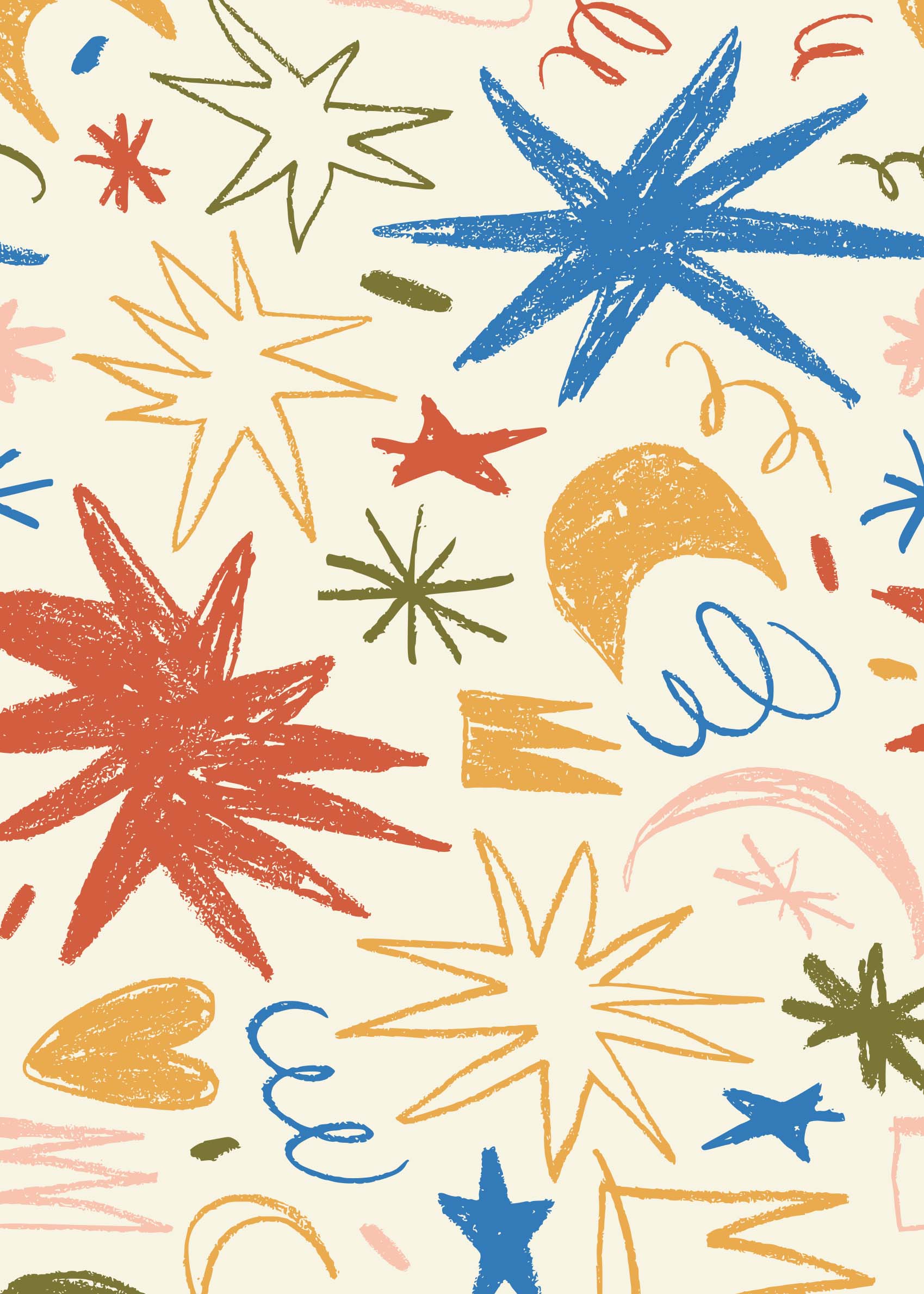 Doodle Stars Poster - Abstract illustration (50x70 cm)