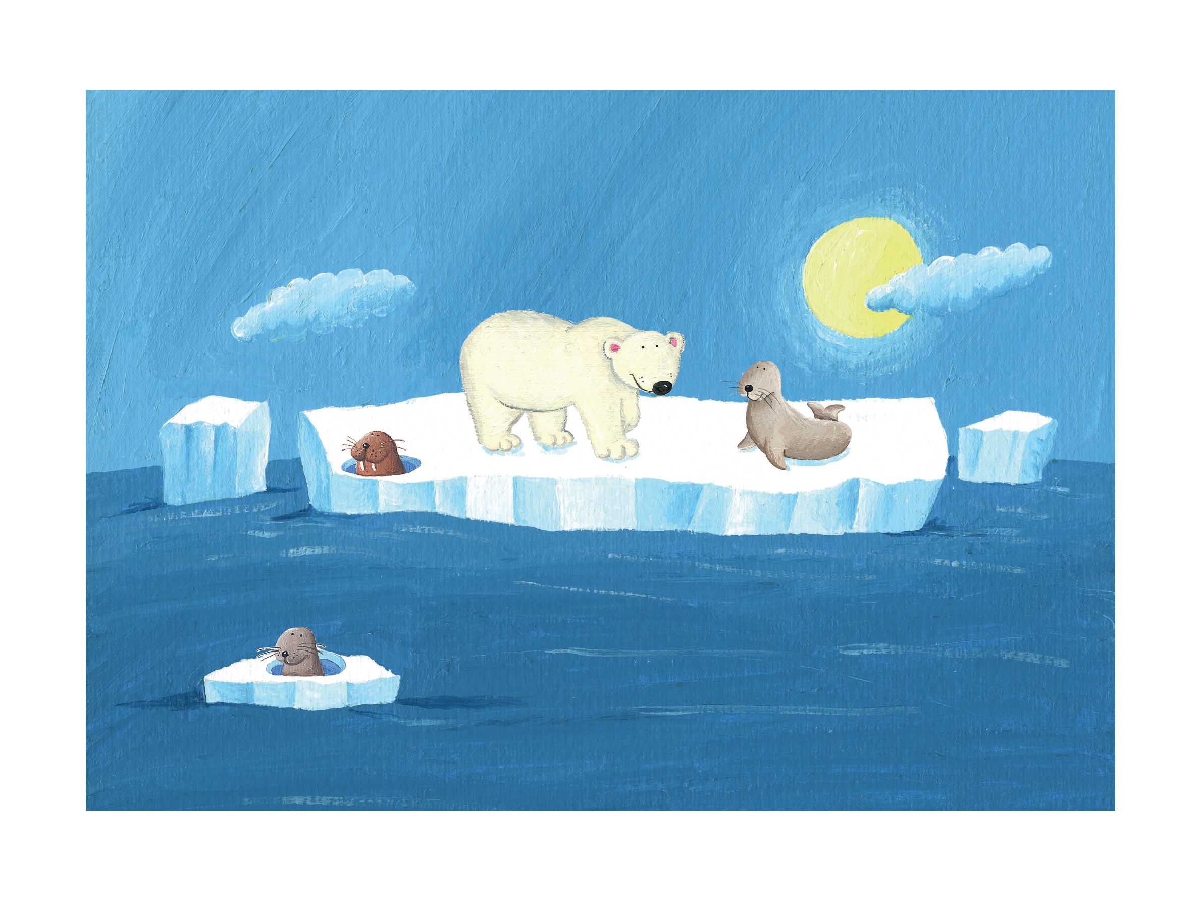 Animals of North Pole poster - Animal illustration (50x70 cm)