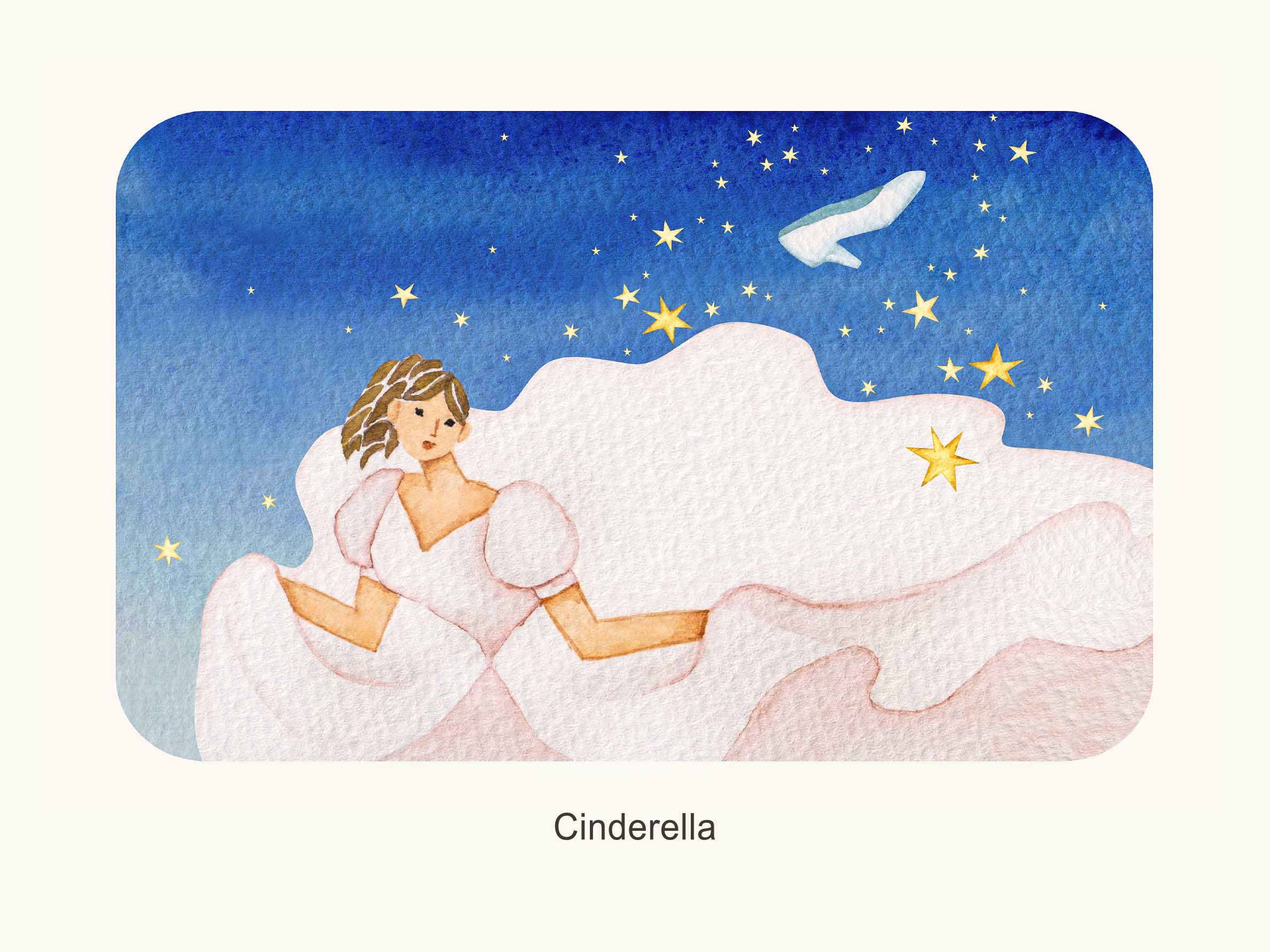 Cinderella Poster - Fairytale illustration (30x40 cm)