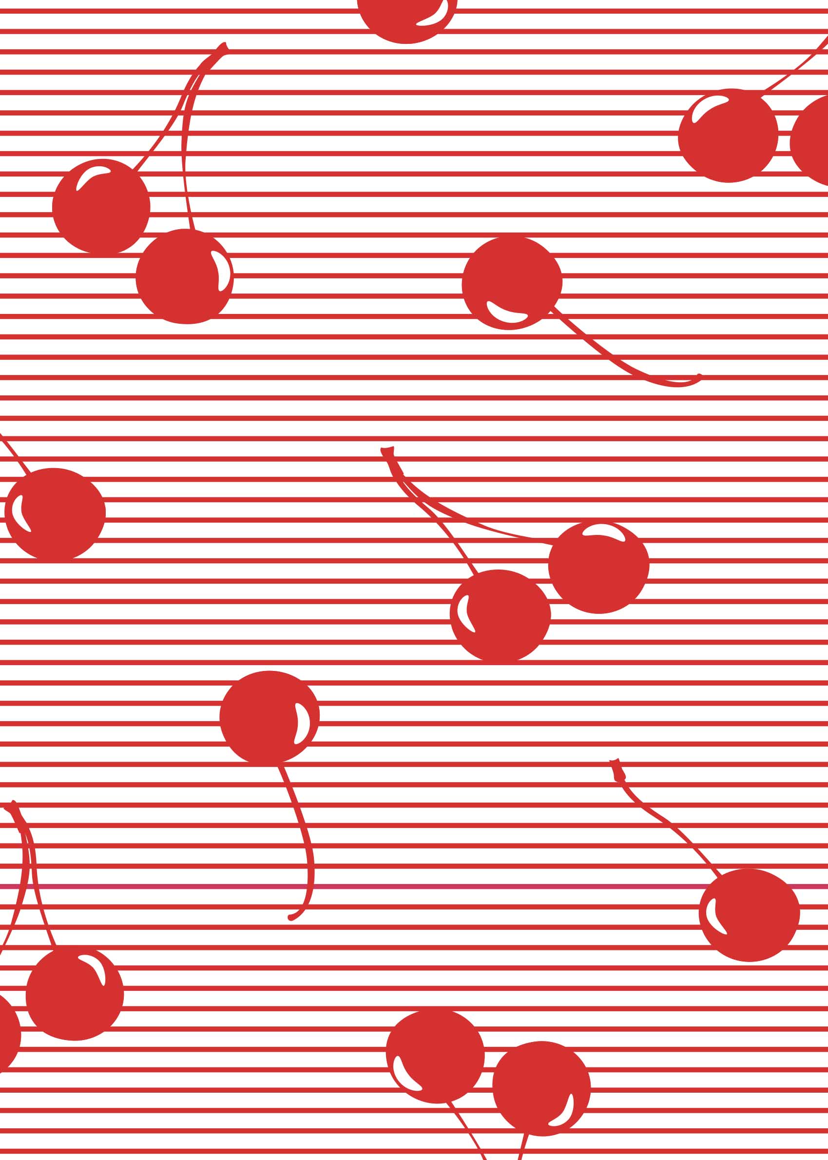 Cherry Lines Poster - Cherry illustration (50x70 cm)