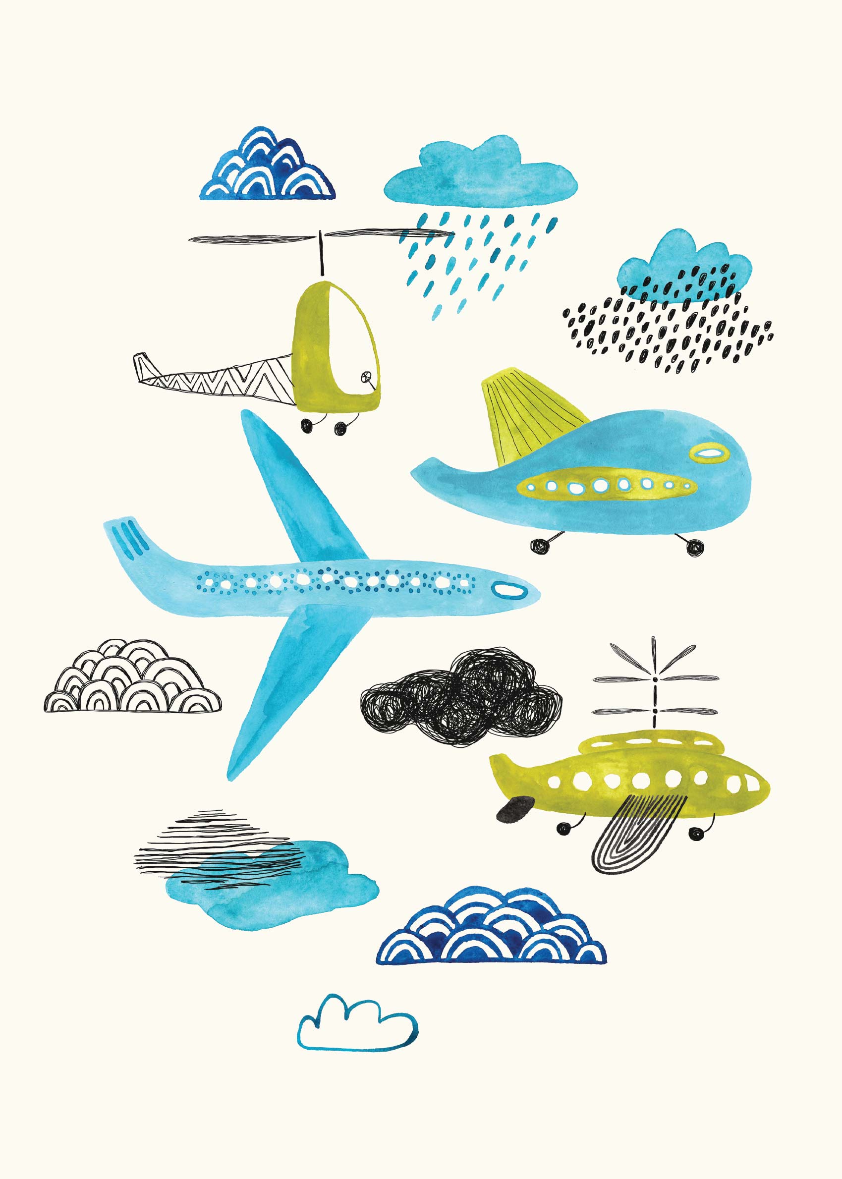Sky Play Poster - Himmelsillustration (40x50 cm)