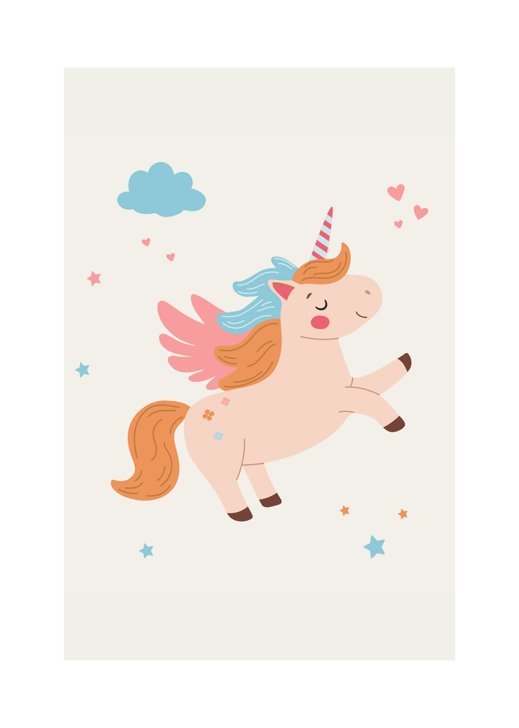 Unicorn I poster - Animal illustration (30x40 cm)