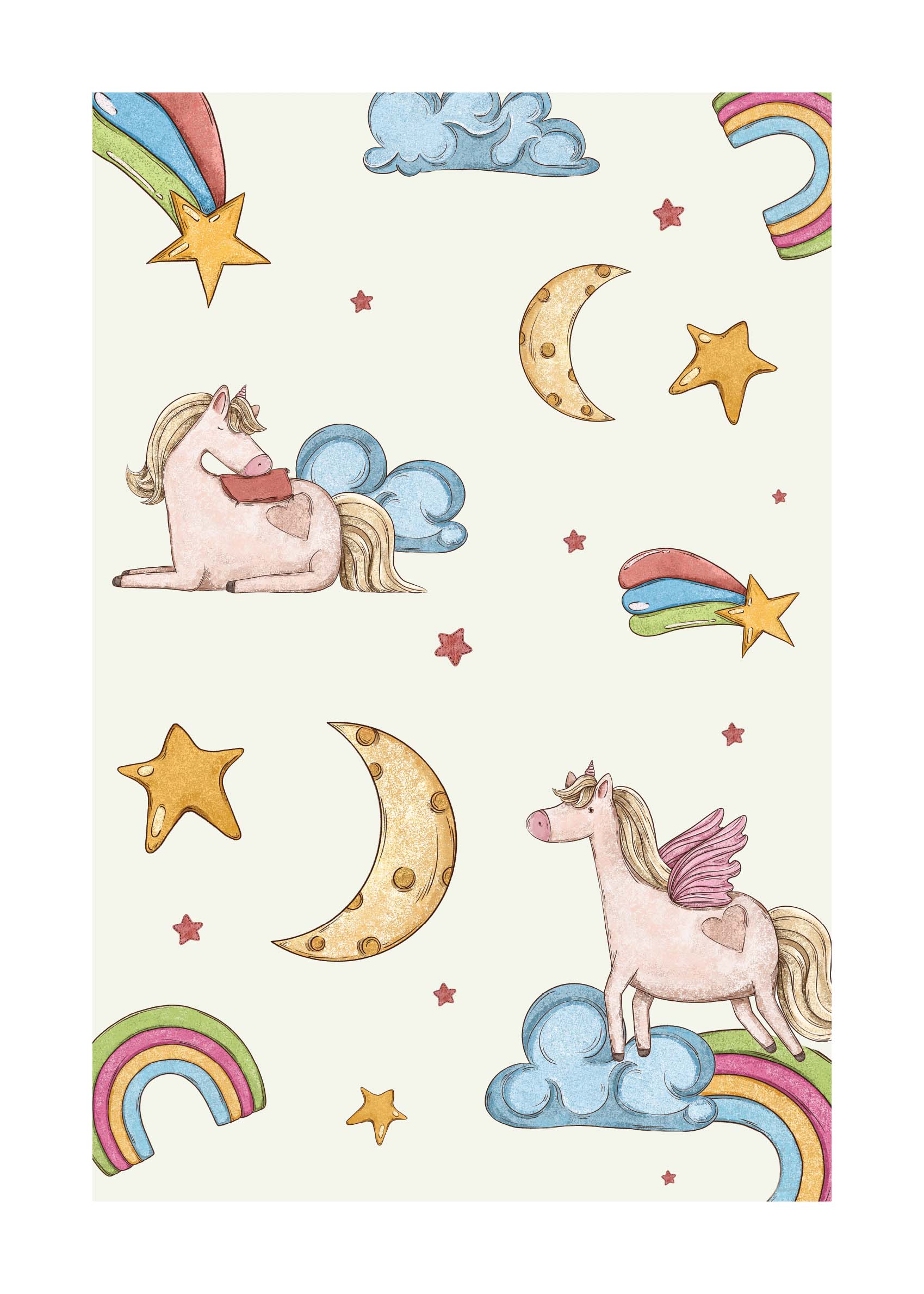 Unicorn II Poster - Animal illustration (30x40 cm)