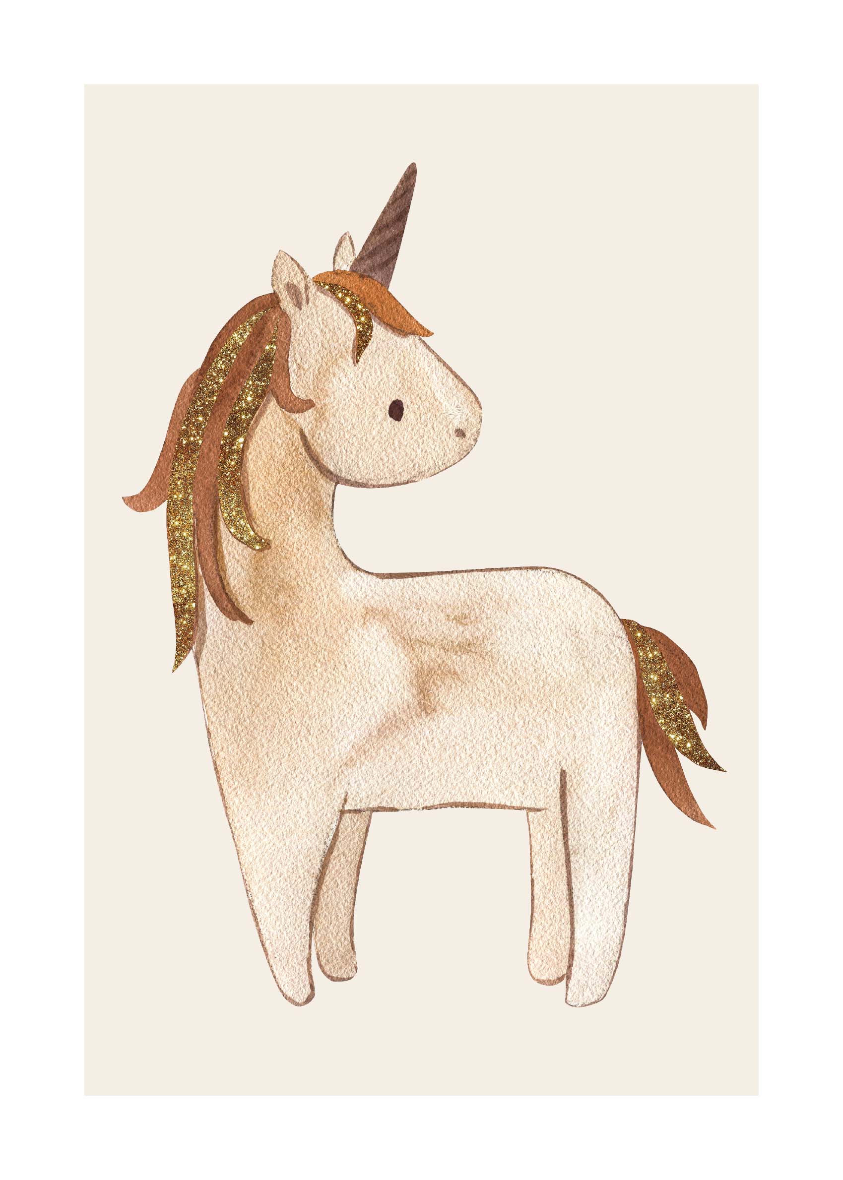 Unicorn III Poster - Animal illustration (50x70 cm)