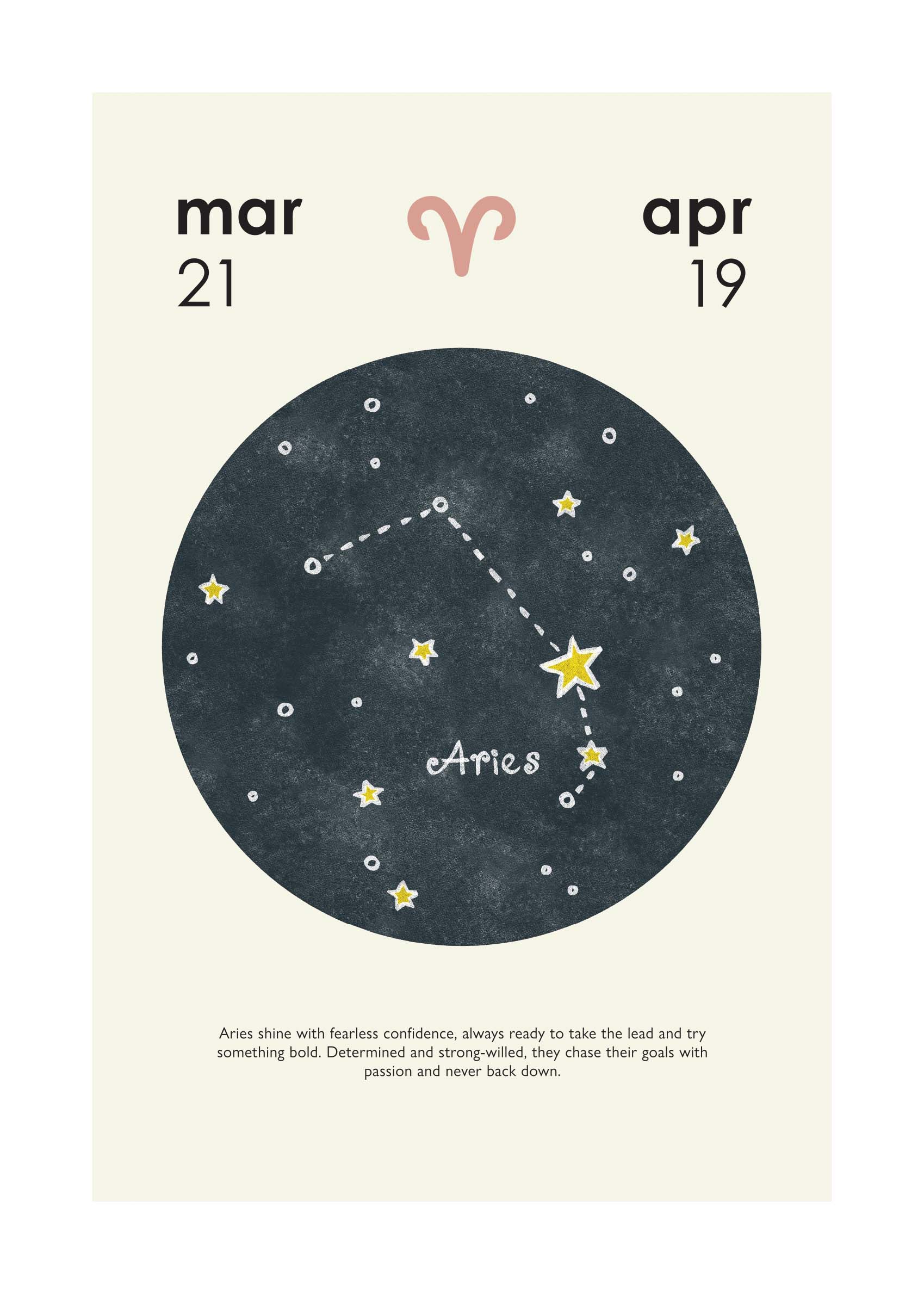 Aries Poster - Constellation illustration (30x40 cm)