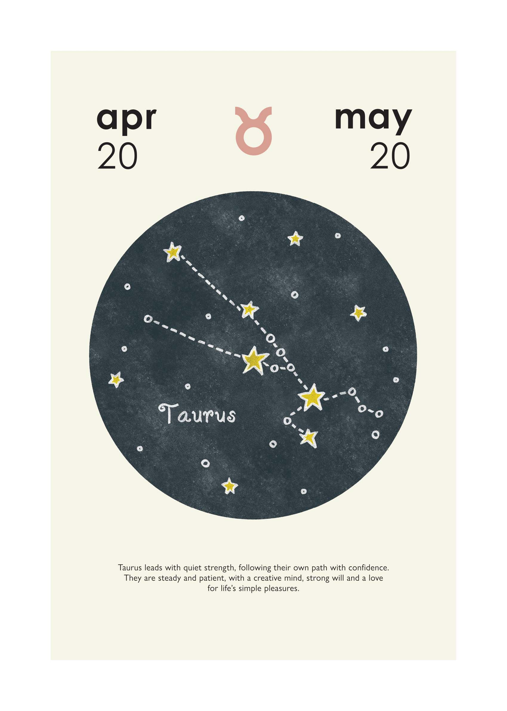 Taurus Poster - Constellation illustration (50x70 cm)