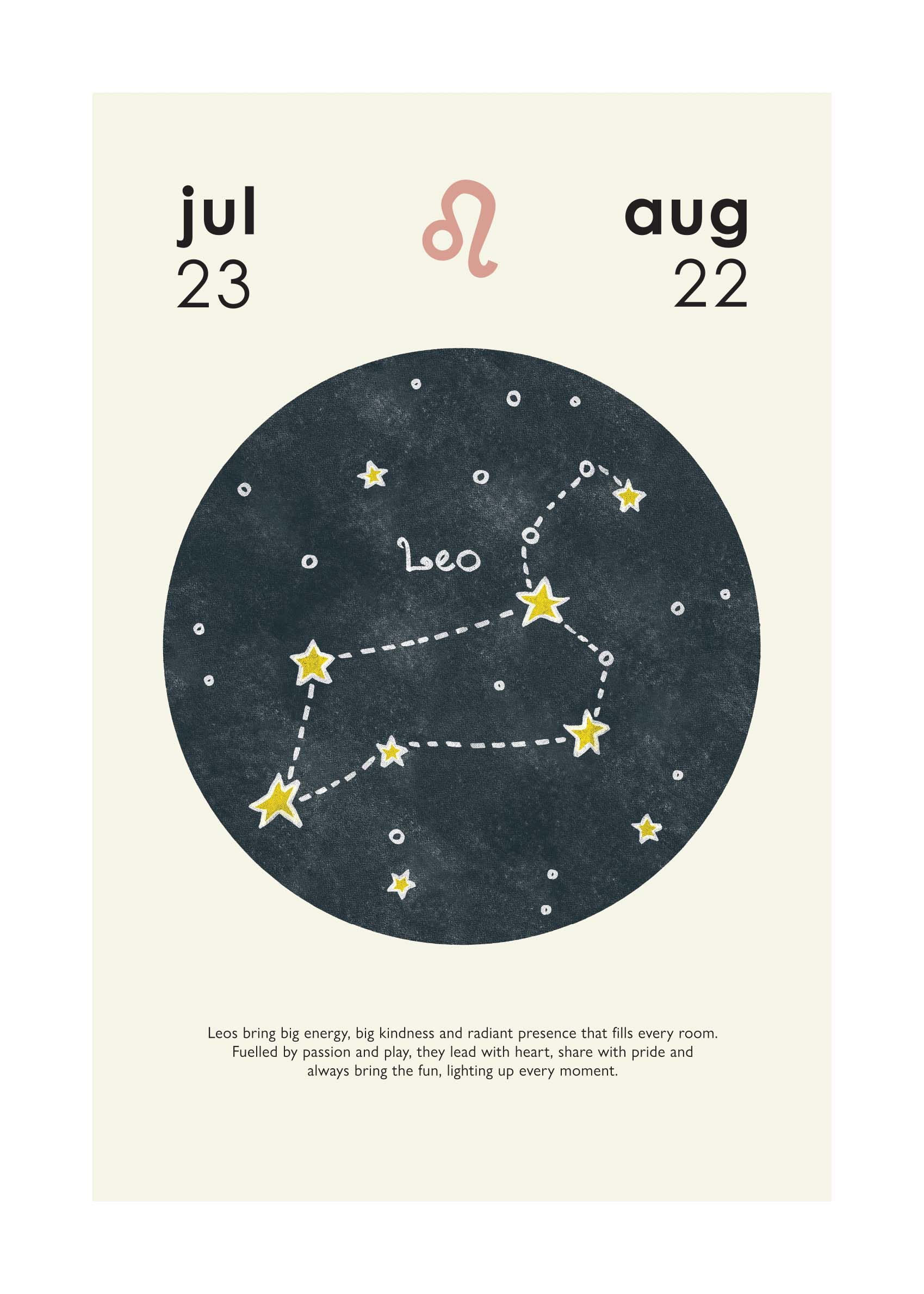 Leo poster - Zodiac illustration (30x40 cm)