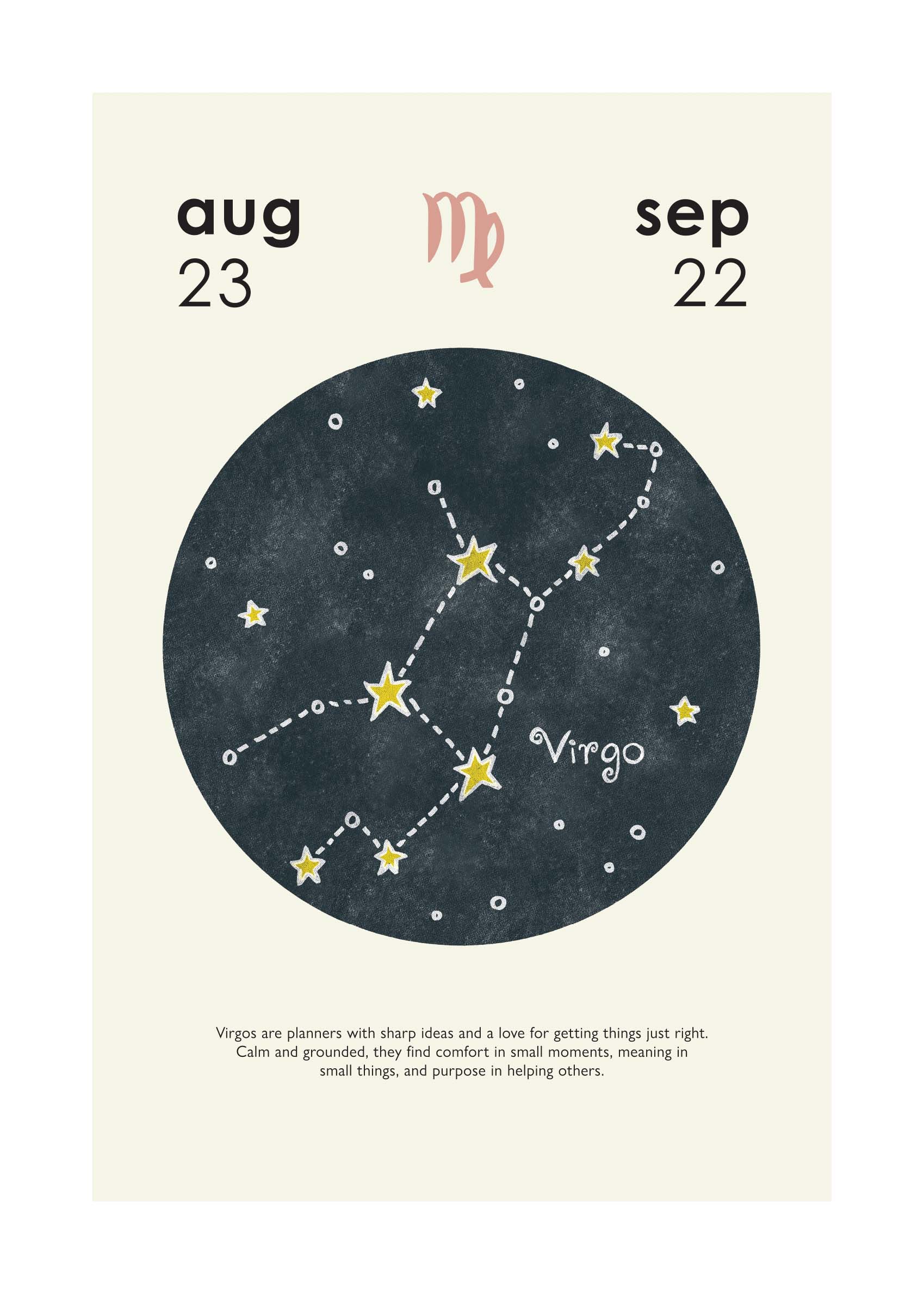 Virgo Poster - Zodiac illustration (50x70 cm)