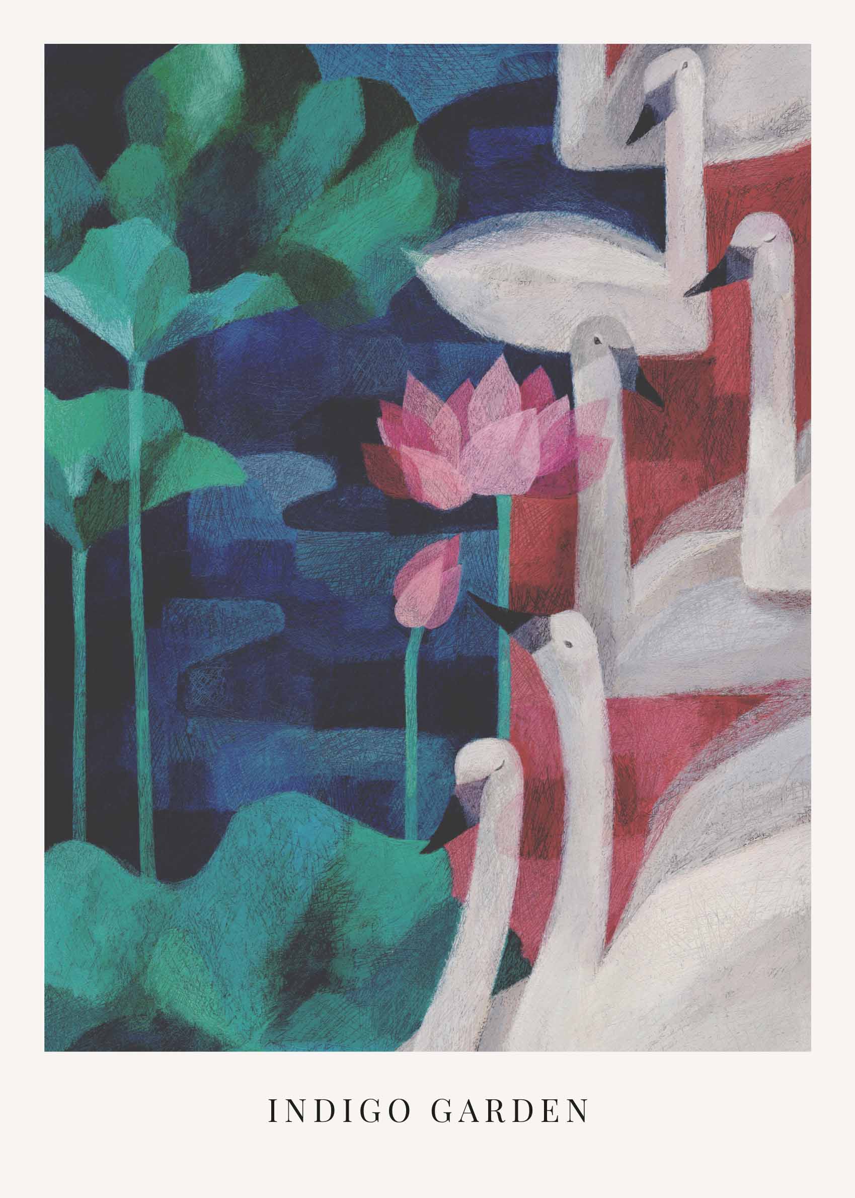 Indigo Garden Poster - Animal illustration (50x70 cm)