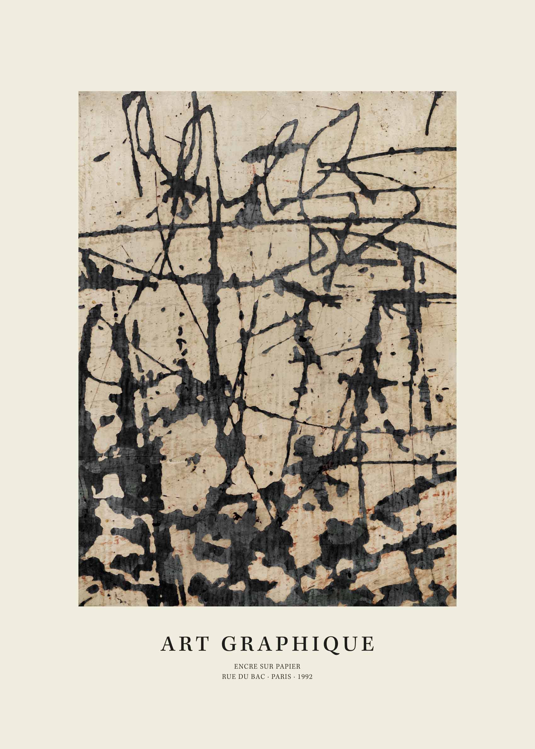 Study in Ink poster - Abstract illustration (30x40 cm)