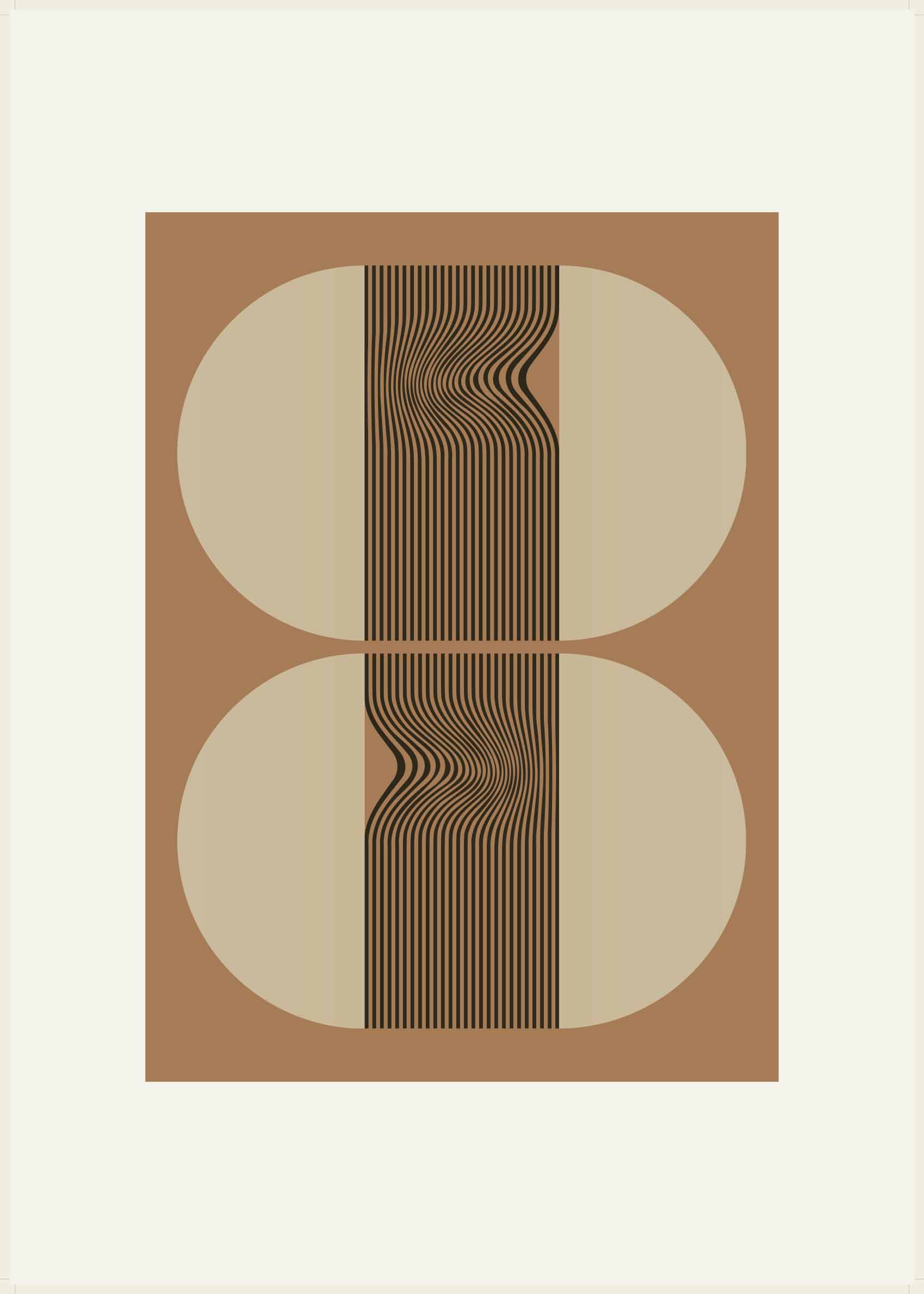 Twin Waves plakat - Abstrakt illustration (30x40 cm)