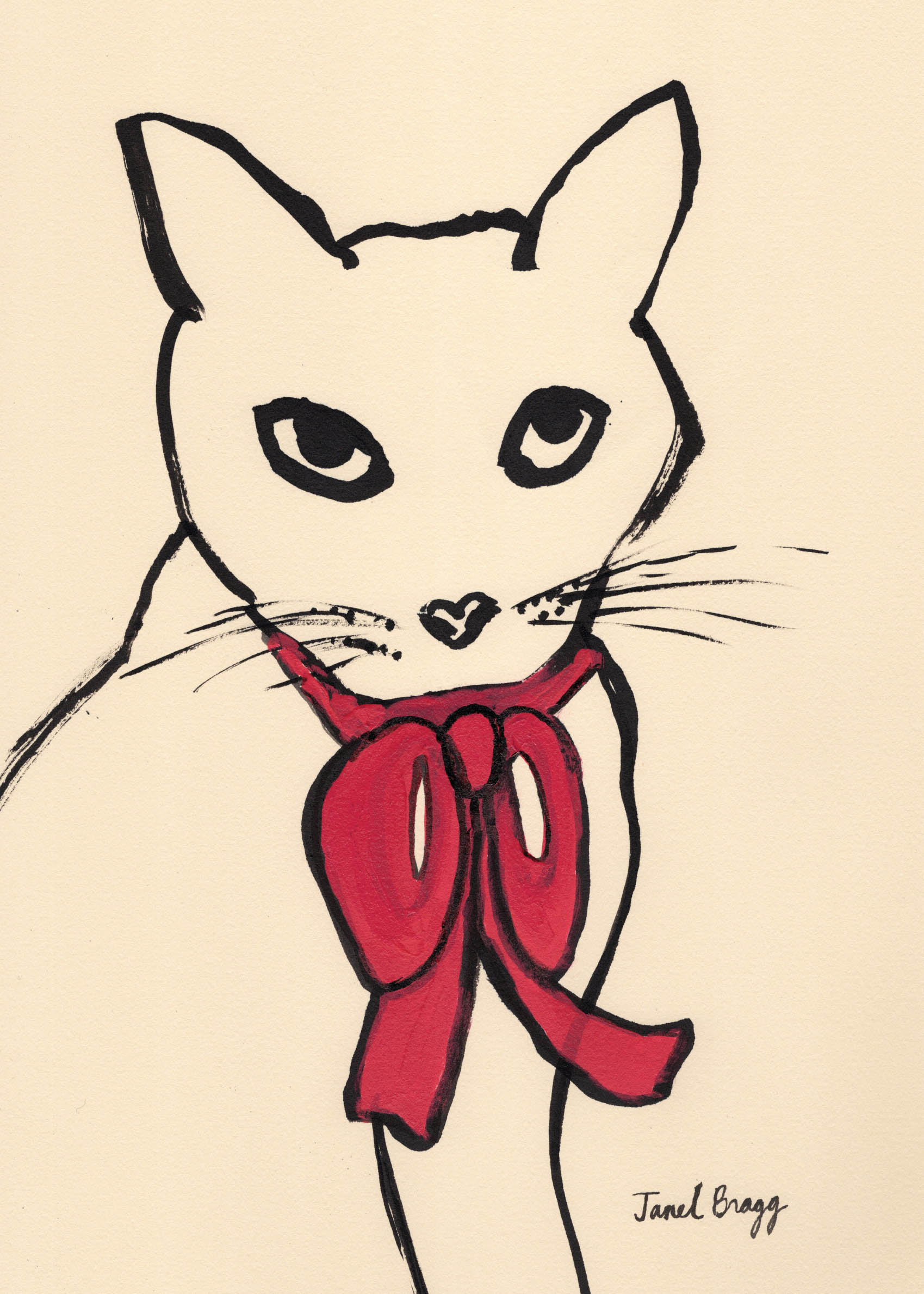 Elegant Cat Poster - Tierillustration (50x70 cm)