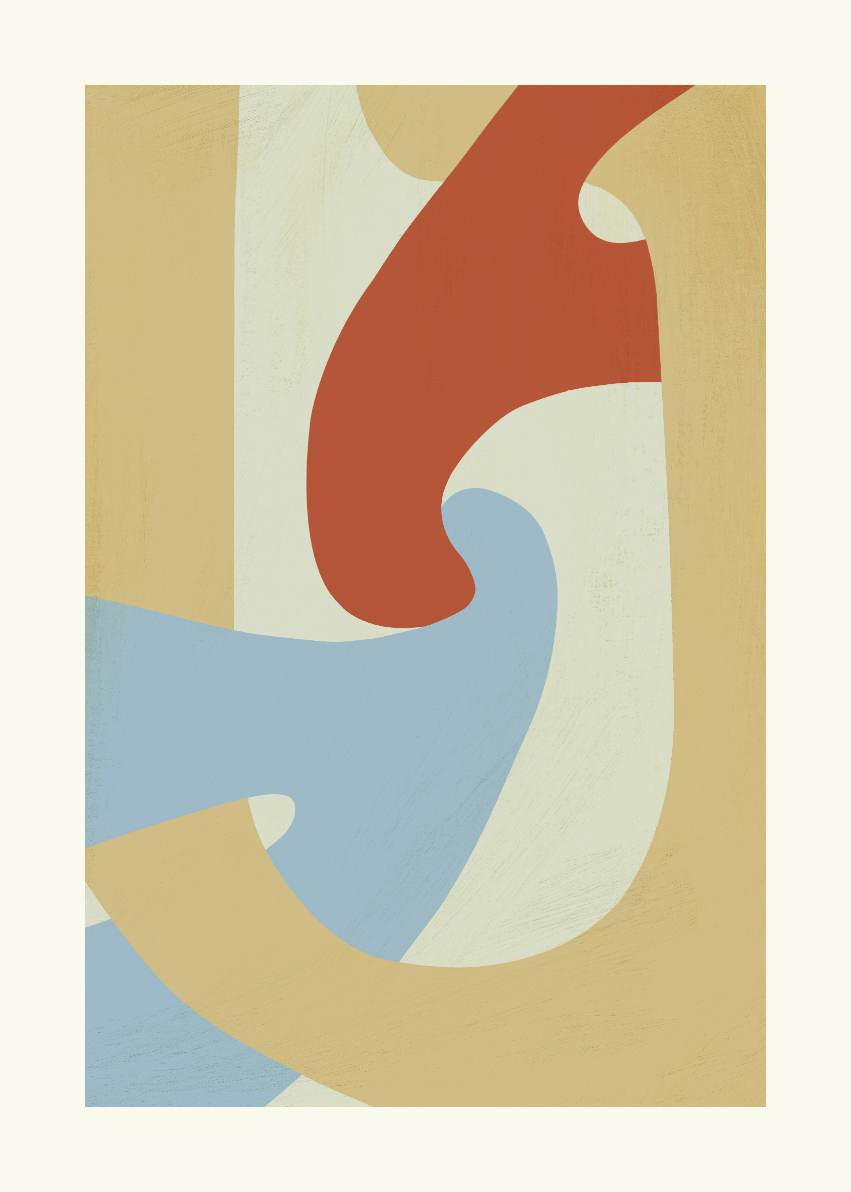 Between the Curves plakat - Abstrakt illustration (50x70 cm)