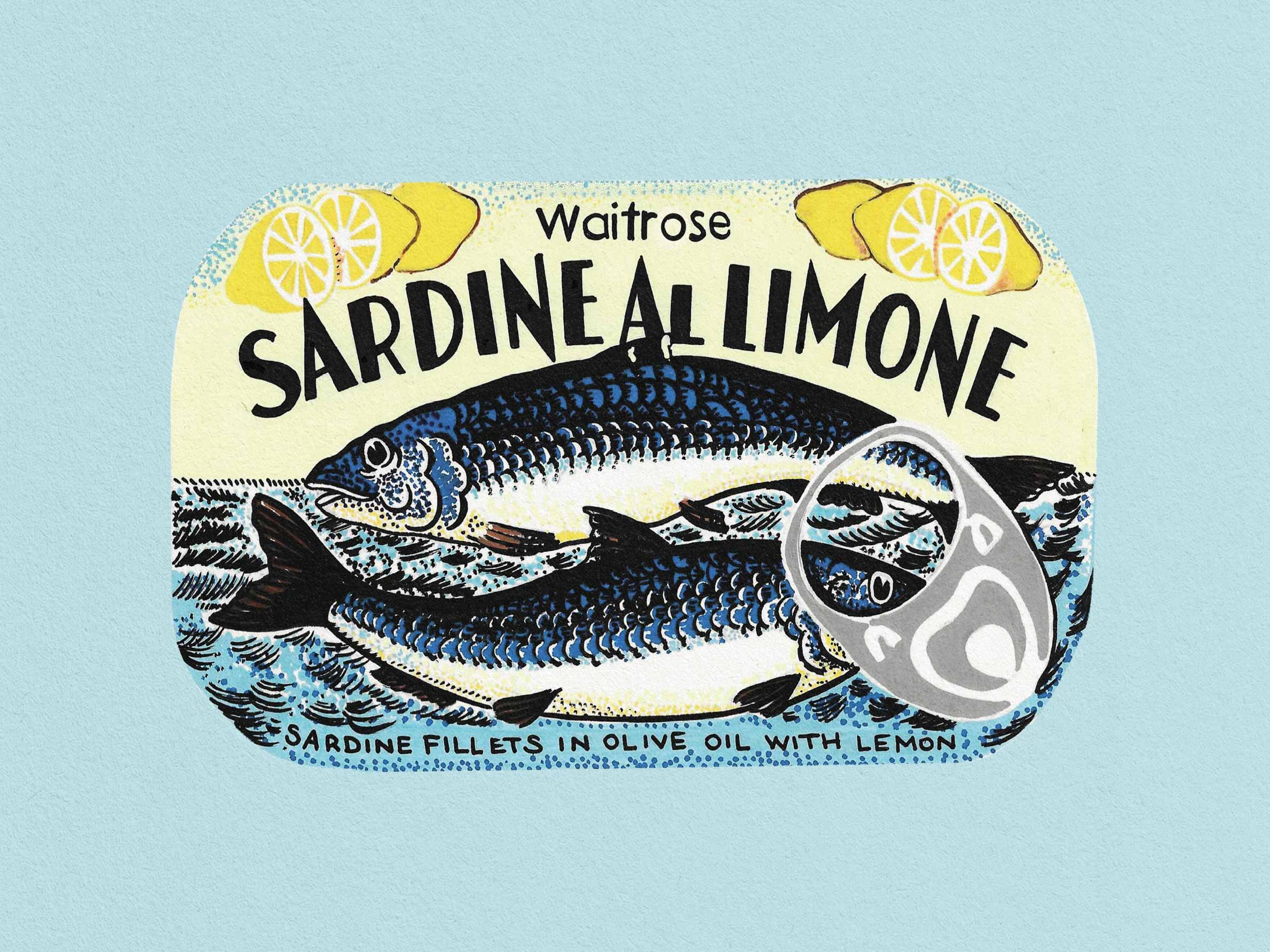 Sardine Al Limone Poster - Food illustration (50x70 cm)