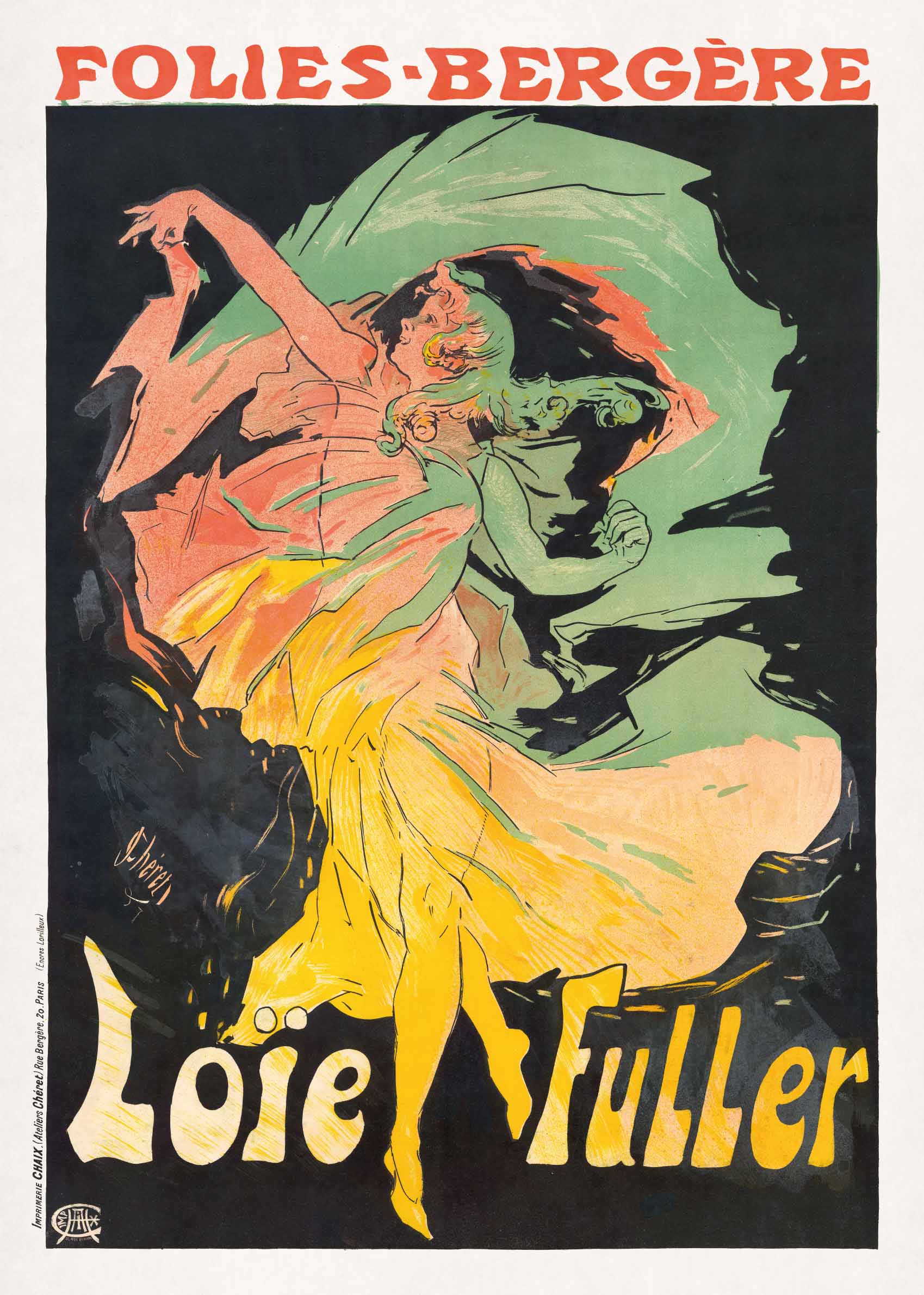 La Loïe Fuller Poster - Vintage danseillustration (50x70 cm)