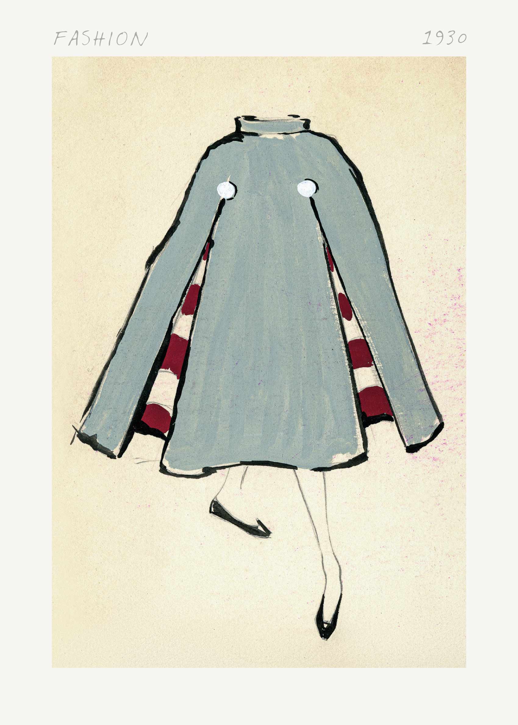 Dressed for It Plakat - Modeillustration vintage (30x40 cm)