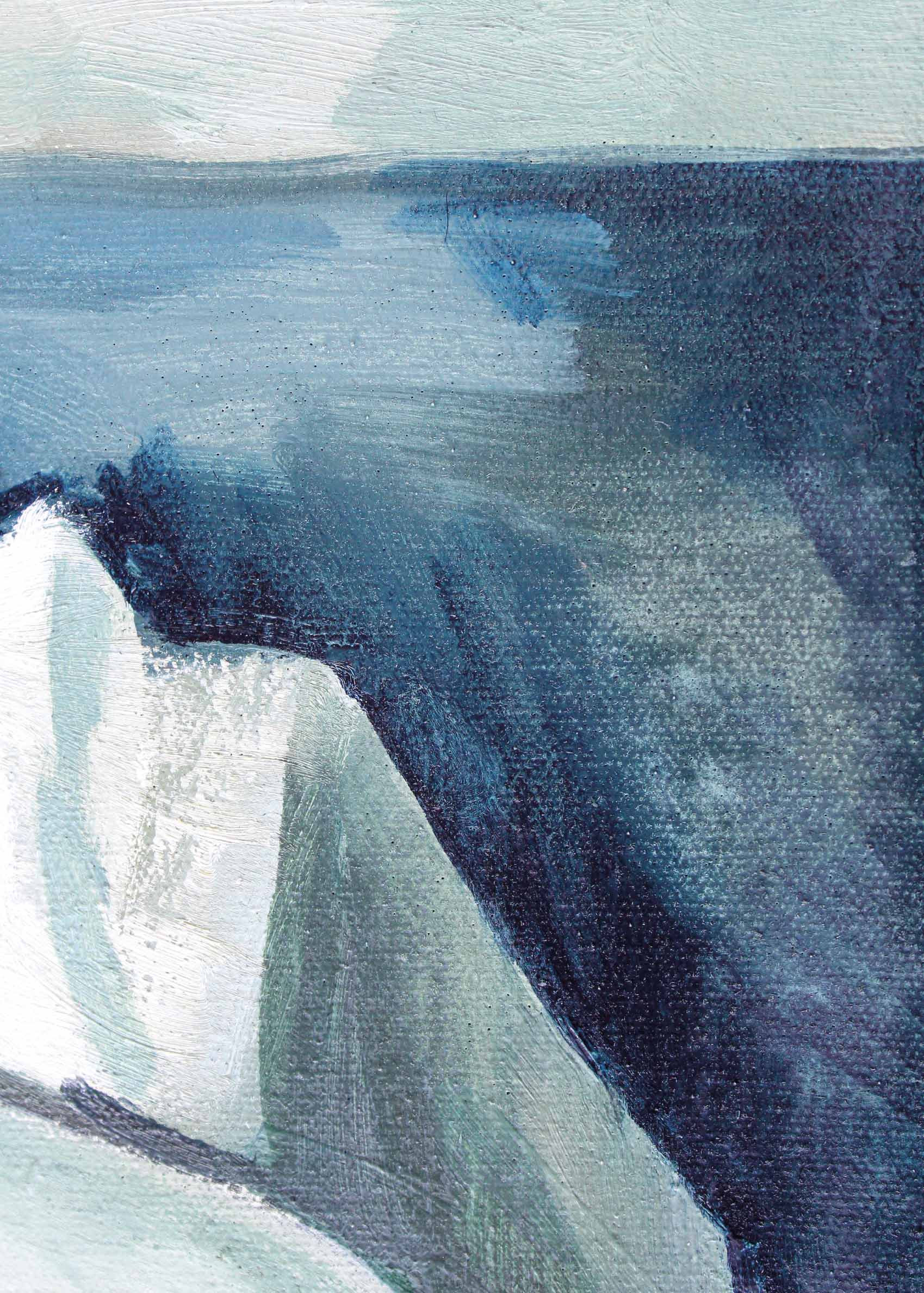 Blue Cliff Poster - Abstrakt maleri (30x40 cm)