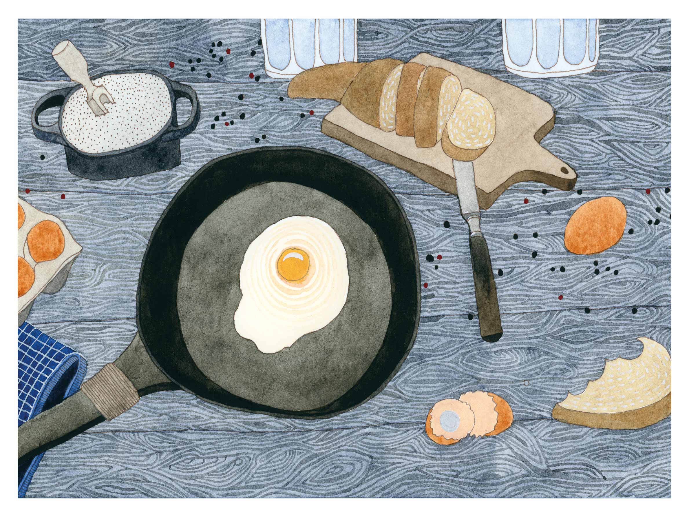 Sunday Breakfast Poster - Breakfast illustration (30x40 cm)
