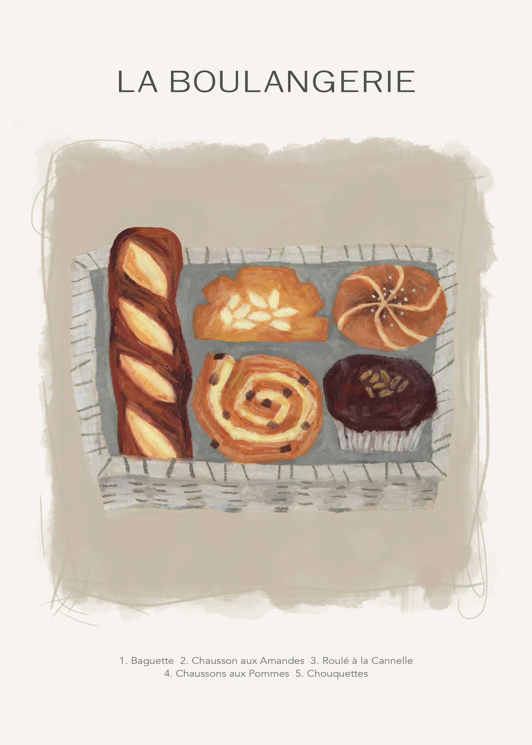 La Boulangerie Poster - Bagværksillustration (30x40 cm)