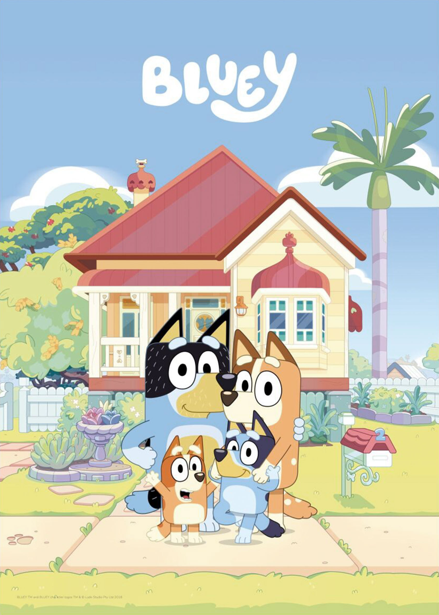 Bluey Family Poster - Family illustration (50x70 cm)