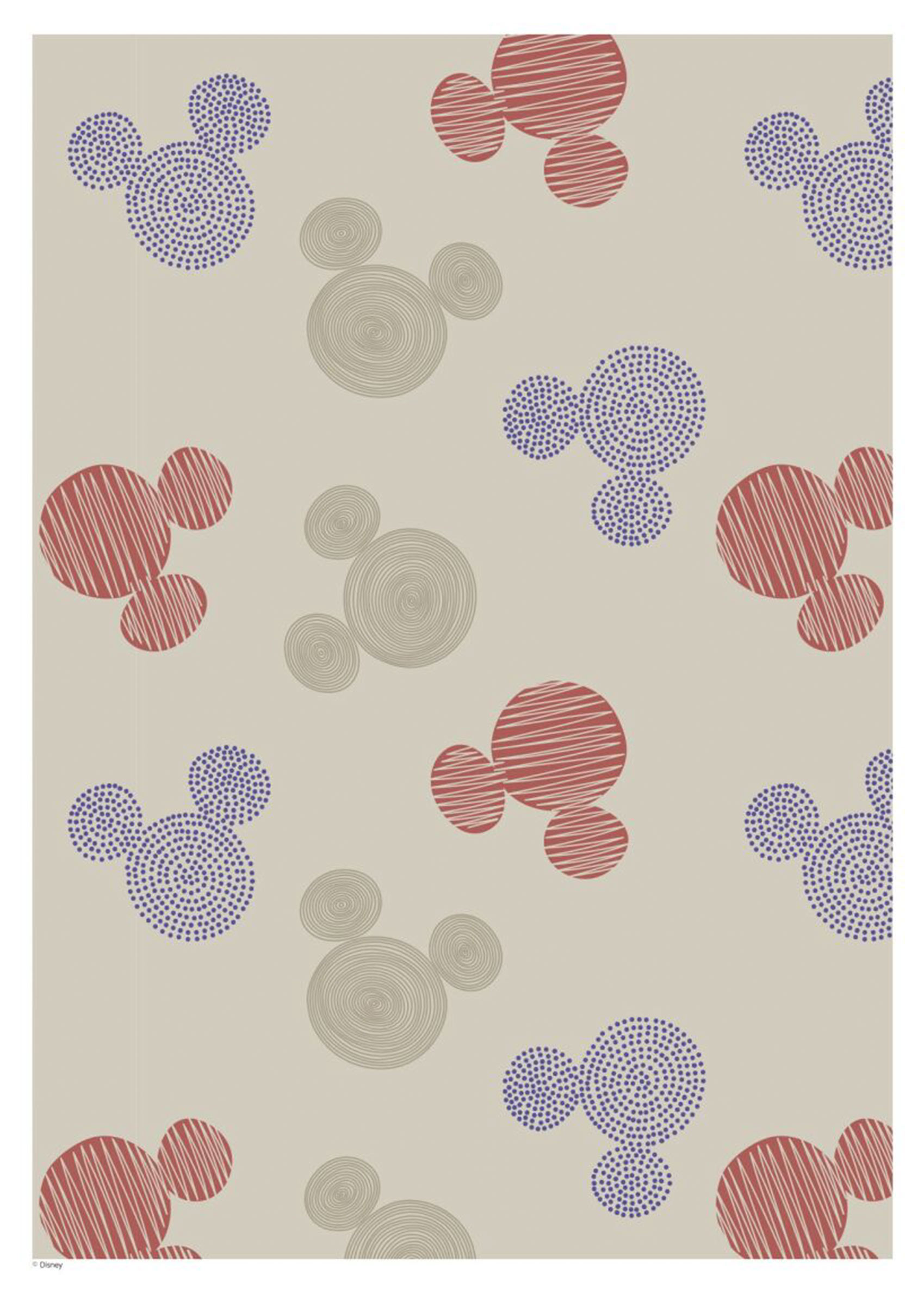Disney Mickey Mouse Green Pattern Poster - Mickey-illustration (40x50 cm)