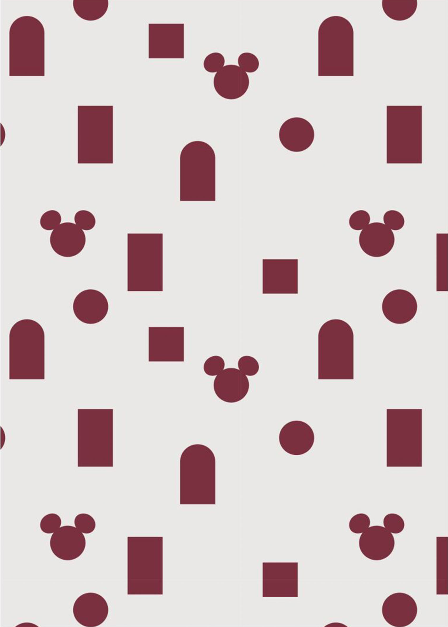 Disney Mickey Mouse Red Shapes Poster - Grafisches Muster (30x40 cm)