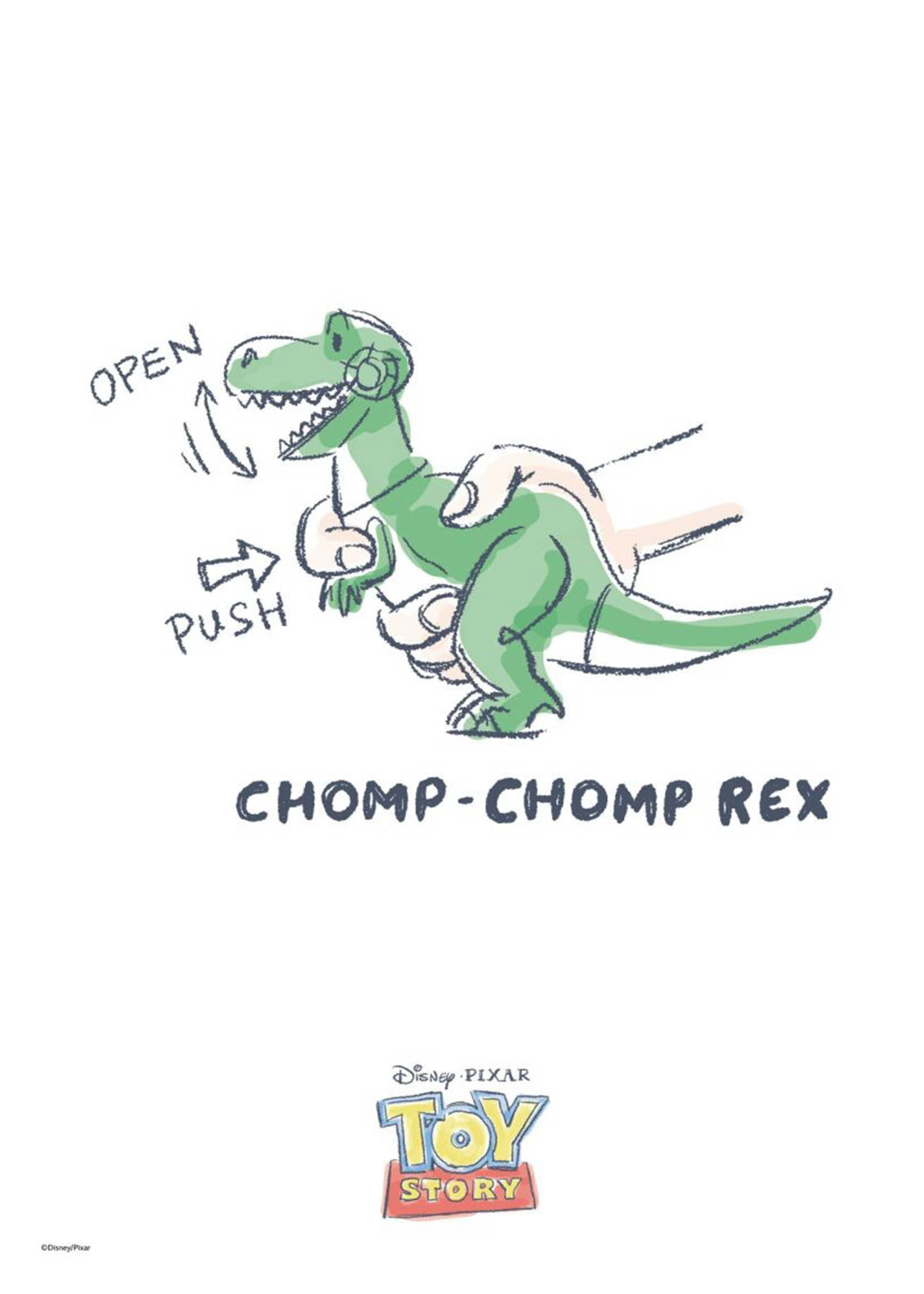 Toy Story Rex Chomp Chomp Poster - Dinosaur illustration (21x30 cm)